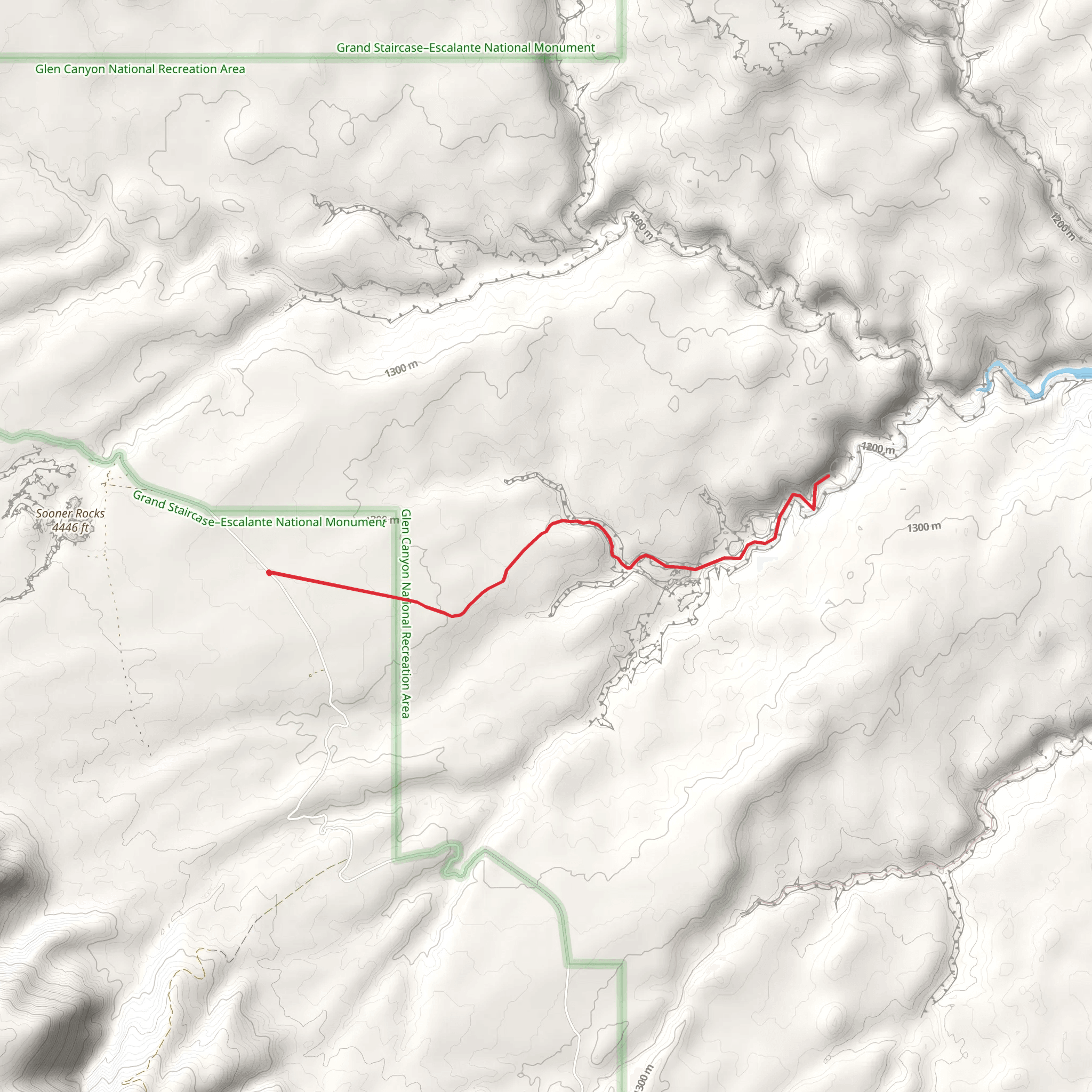 Wilow Gulch and Broken Bow Arch Trail mobile static map