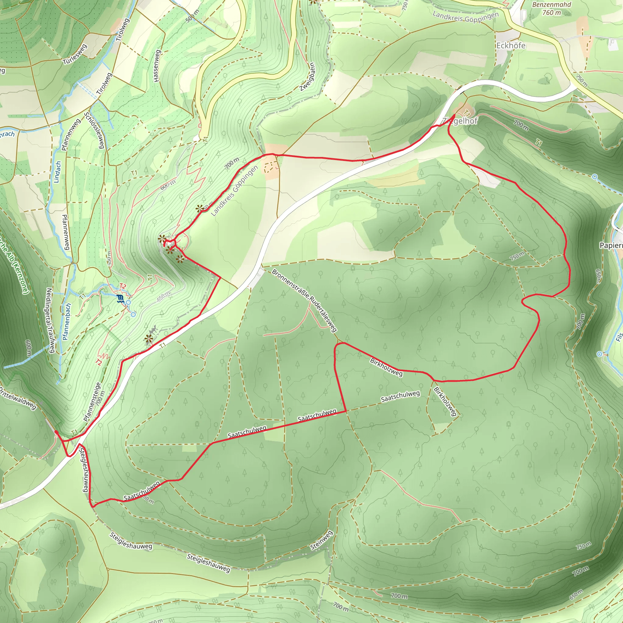 Albtraufganger and Birkholzweg mobile static map