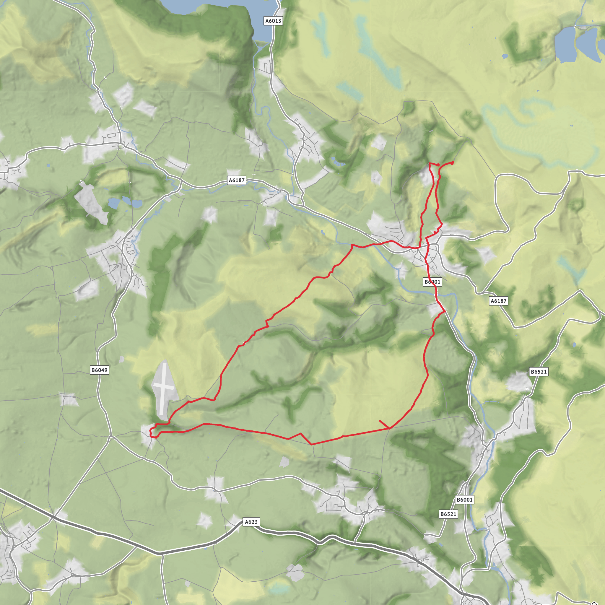 Hike from North Lees Campsite via Eyam Moor and Smelting Hill mobile static map