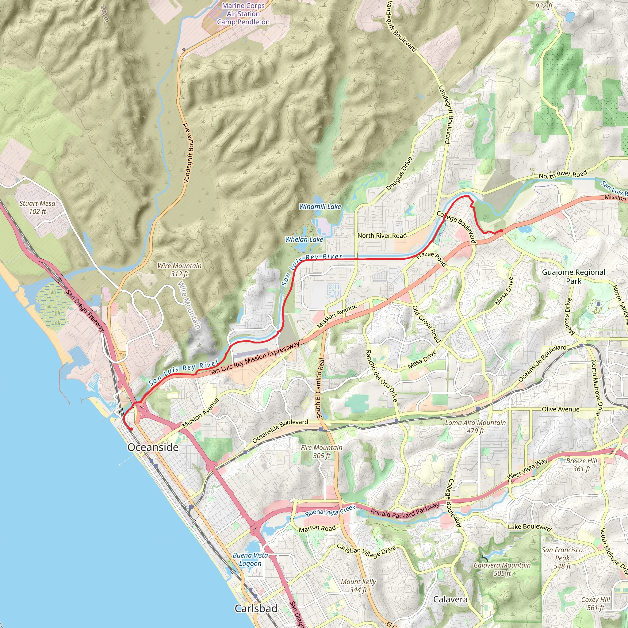 San Luis Rey Path mobile static map