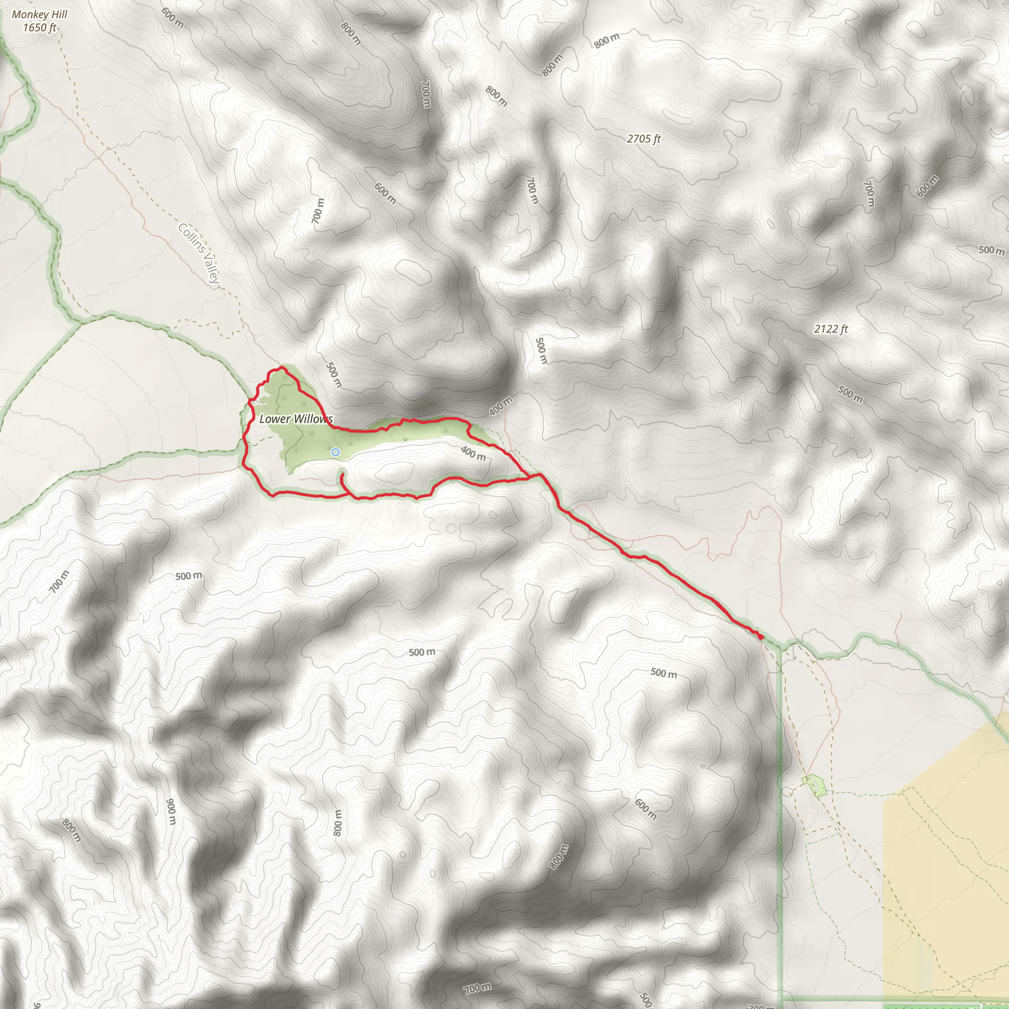 Lower Willows Trail Loop via Coyote Creek mobile static map