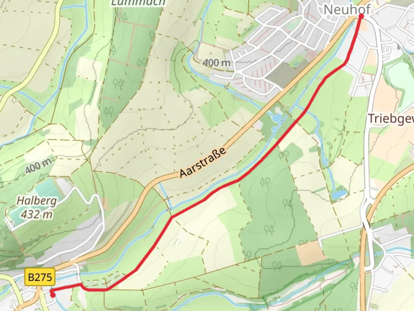 An image depicting the trail Seelbacher Weg - Neuhof and its surrounding area.