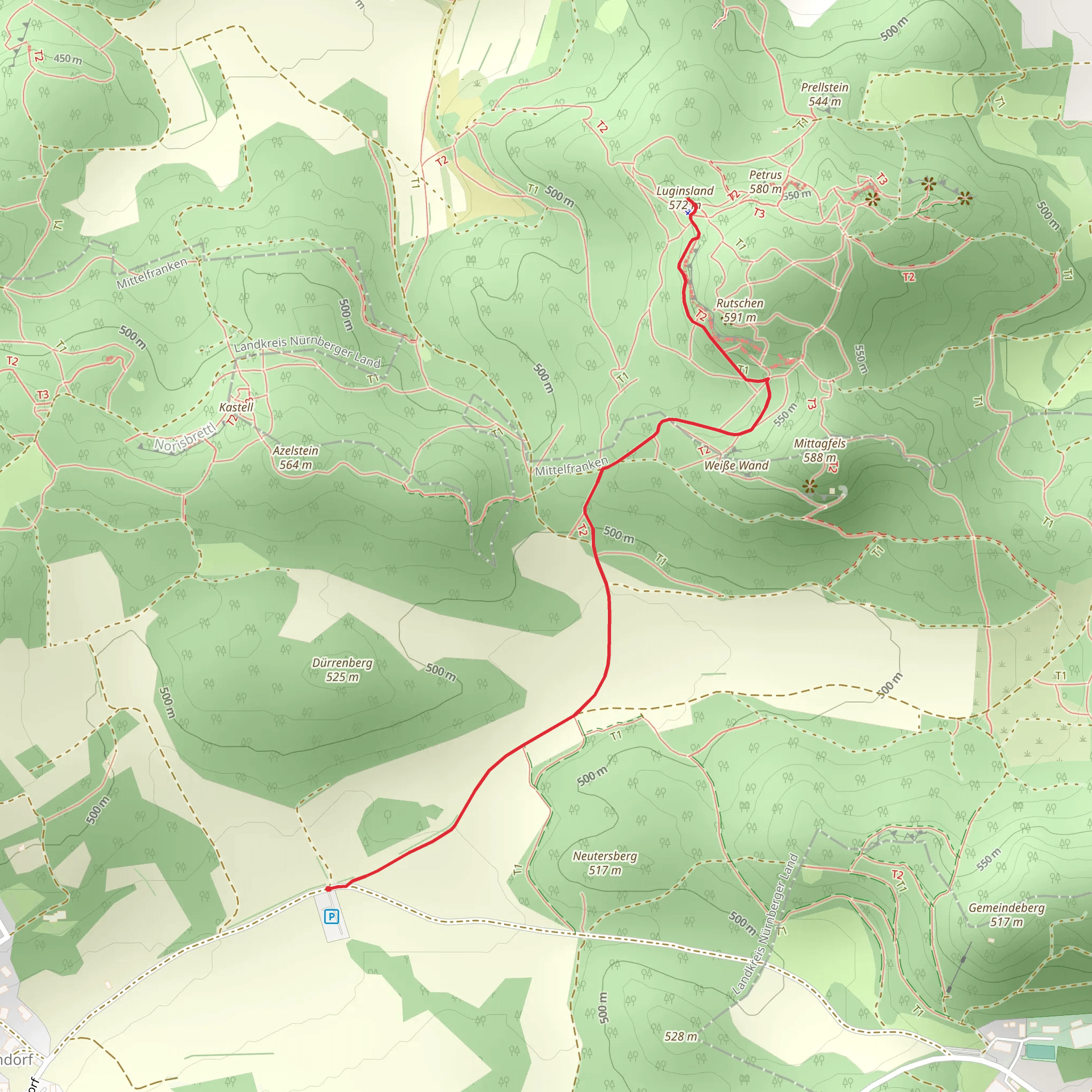 Lungisland Walk via Zustiegswege Hohenglucksteig mobile static map