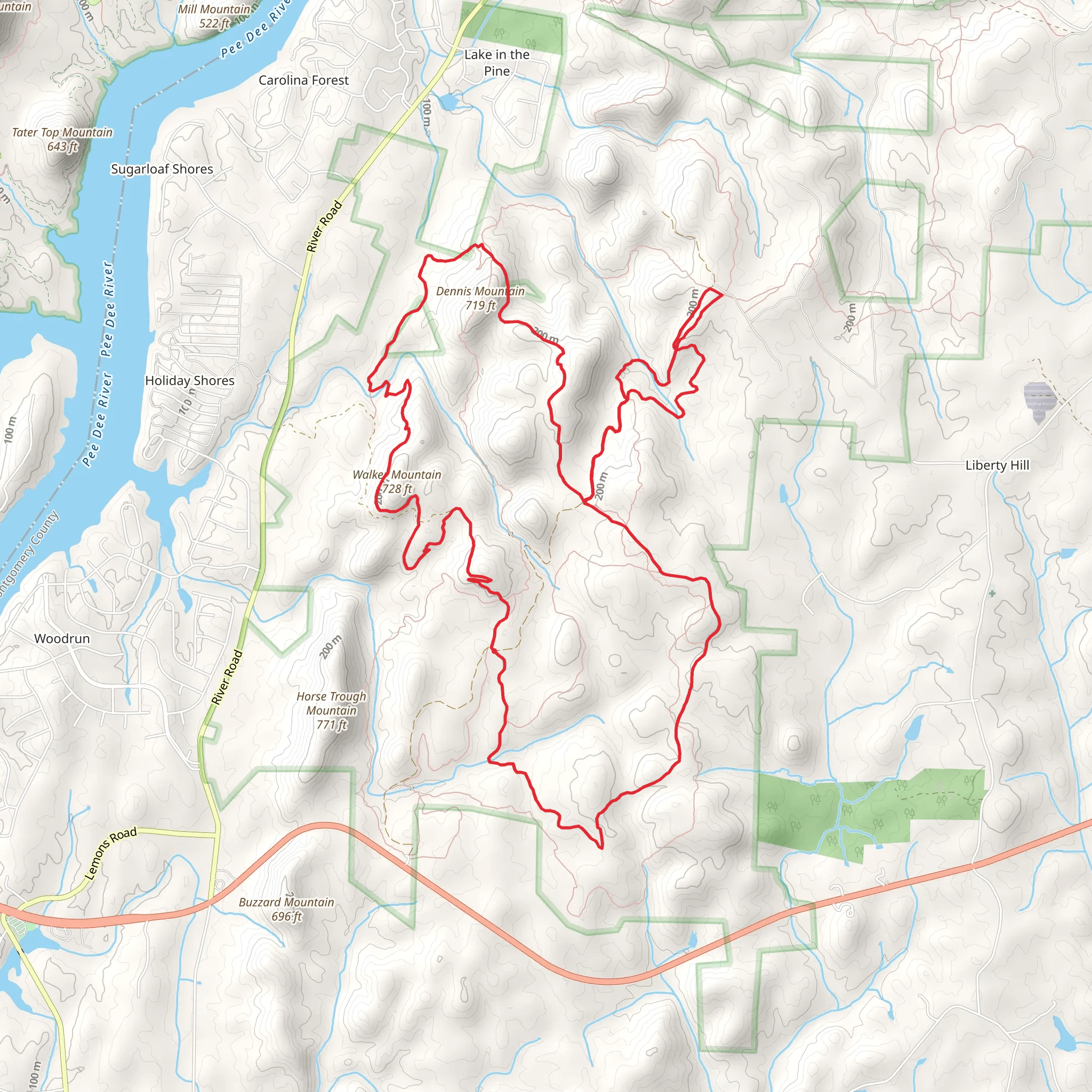 Supertree, Dutchman's Creek and Keyauwee Loop Trail mobile static map