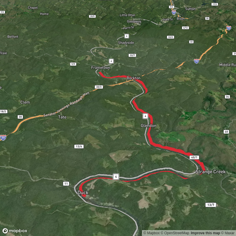 Elk River Trail from Duck to Frametown