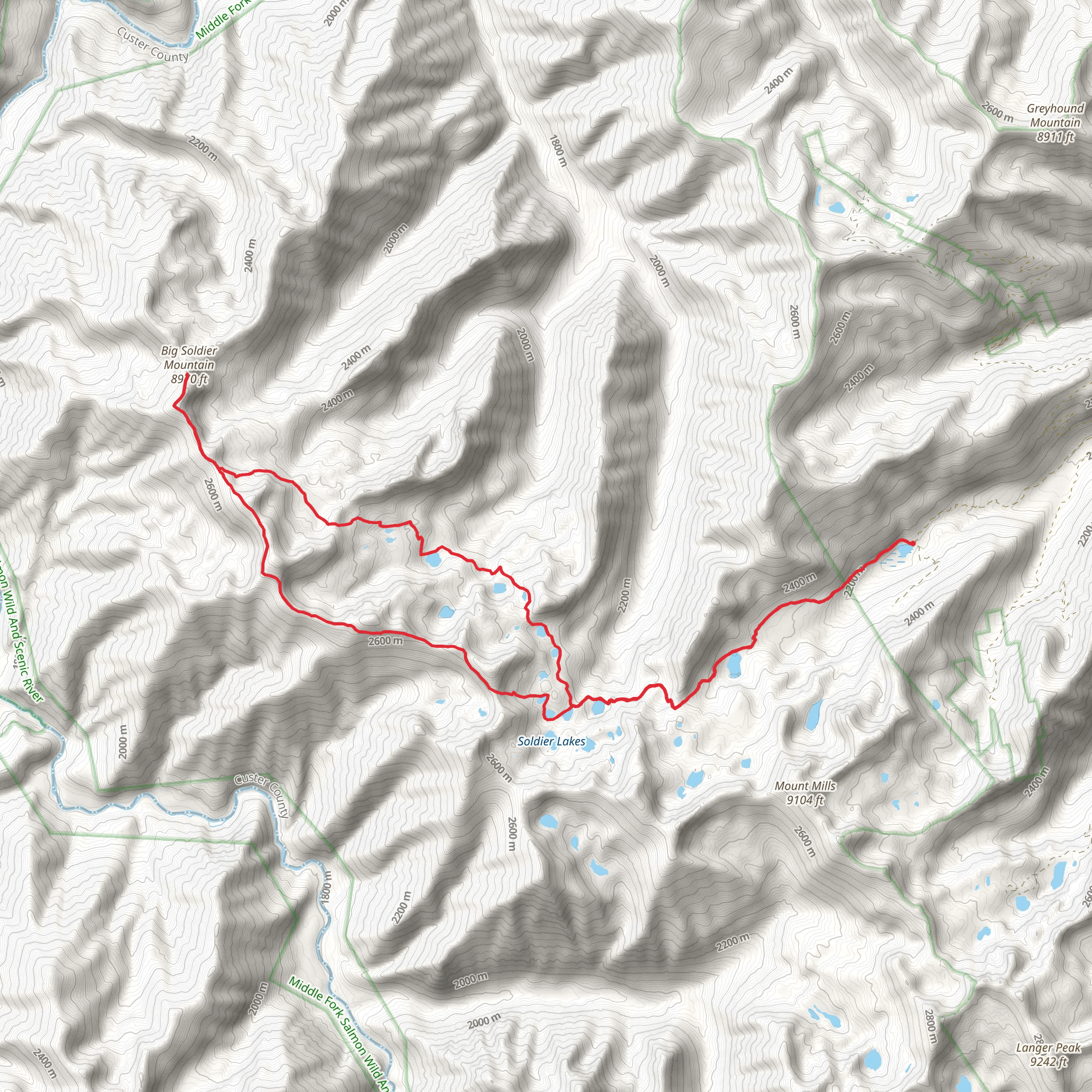 Big Soldier Mountain Loop mobile static map