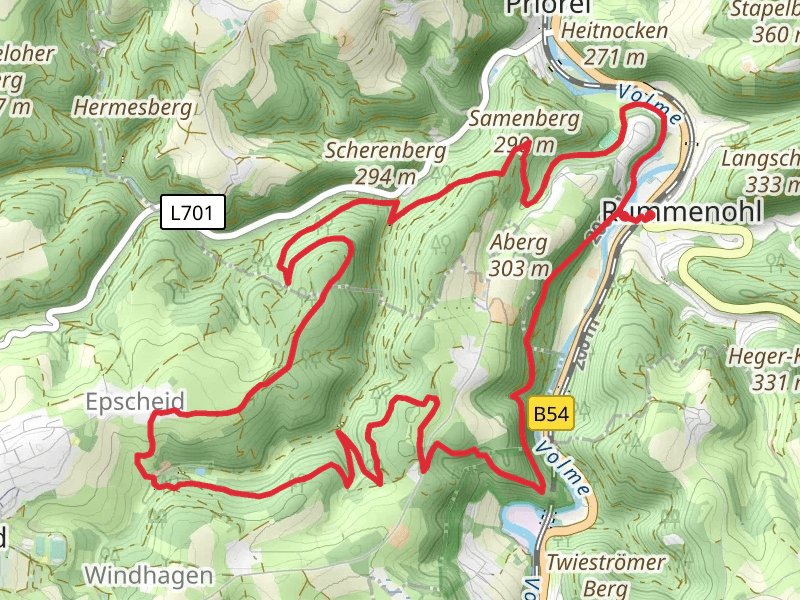 Samenberg, Reckhammer and Epscheider Mühle Loop via Rummenohl