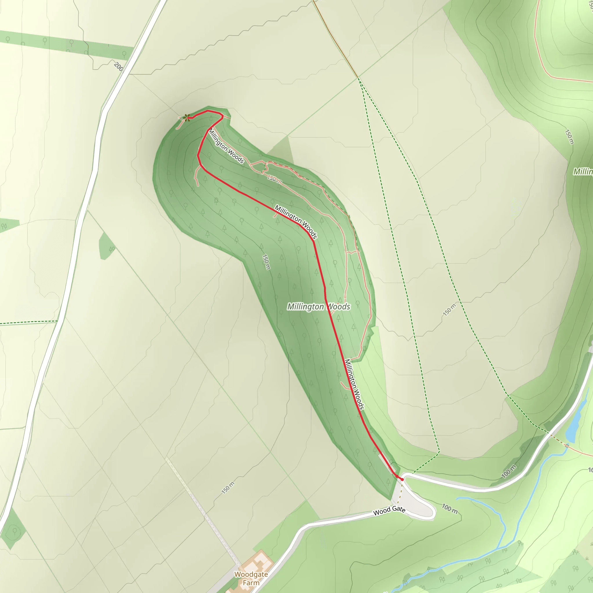 Millington Woods Walk mobile static map
