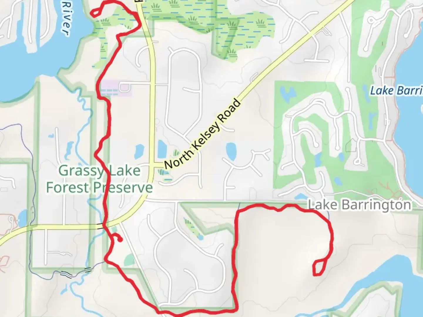 An image depicting the trail Yellow Trail - Grassy Lake Forest Preserve and its surrounding area.