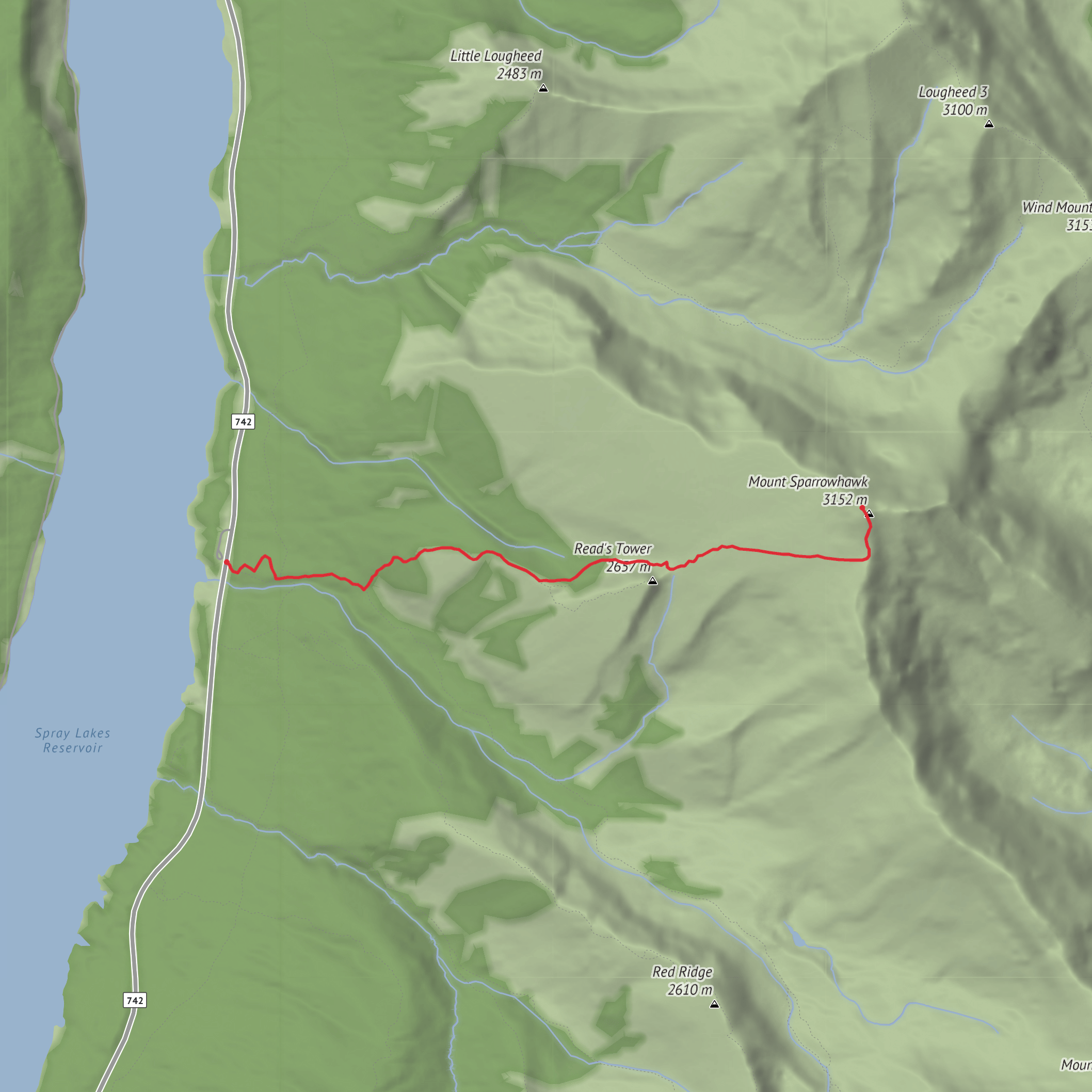 Mount Sparrowhawk mobile static map