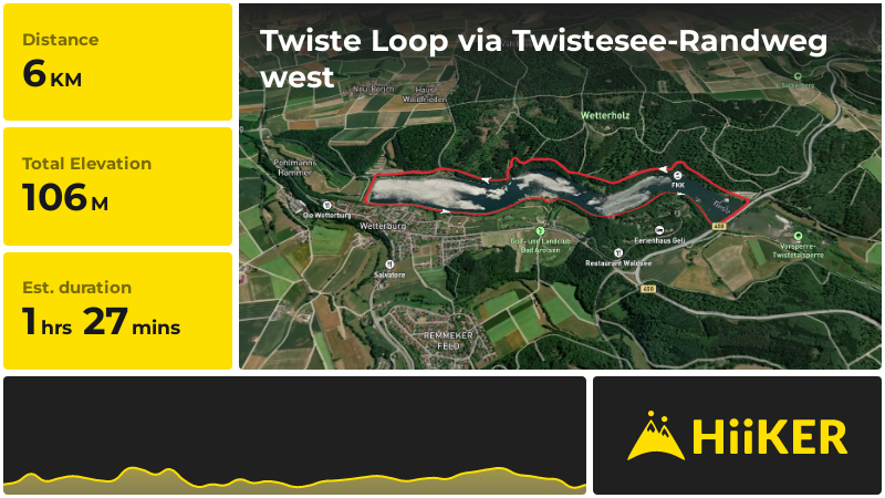 Twiste Loop via Twistesee-Randweg west | Waldeck-Frankenberg | Germany