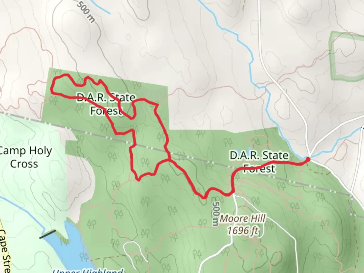 An image depicting the trail Moore Run Loop Trail and its surrounding area.