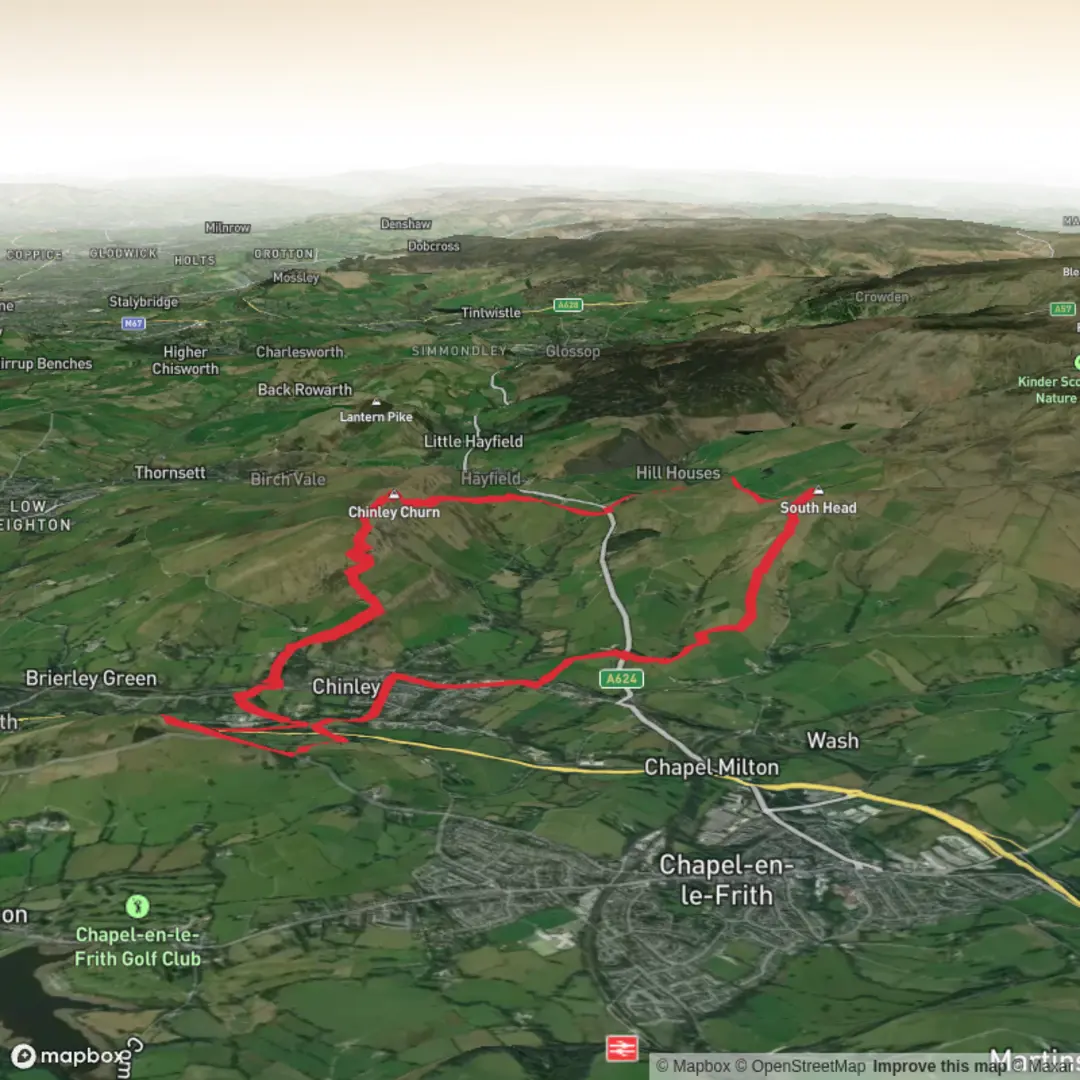 An image depicting the trail Chinley Churn and Mount Famine and its surrounding area.