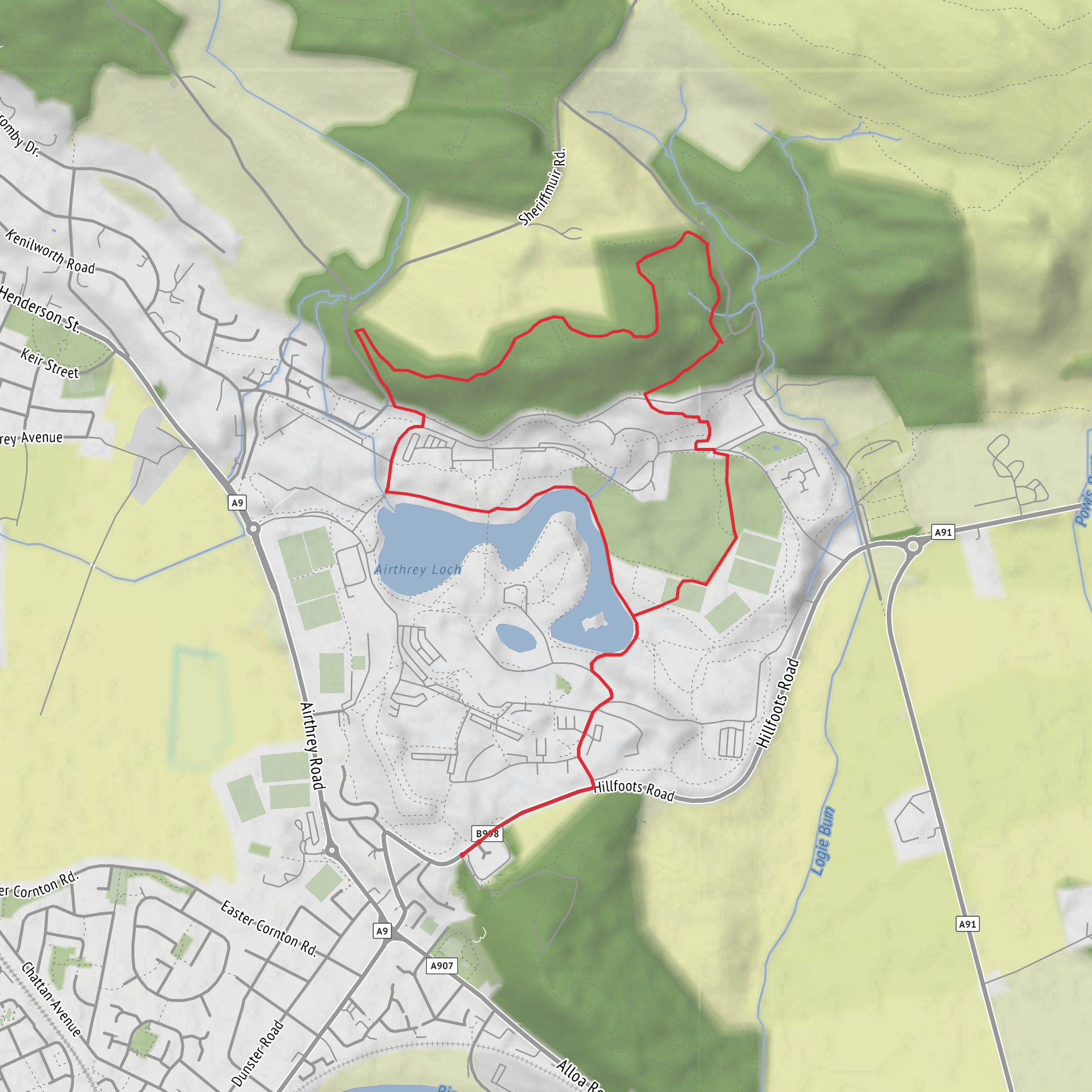 Airthrey Loch and Hermitage Wood mobile static map