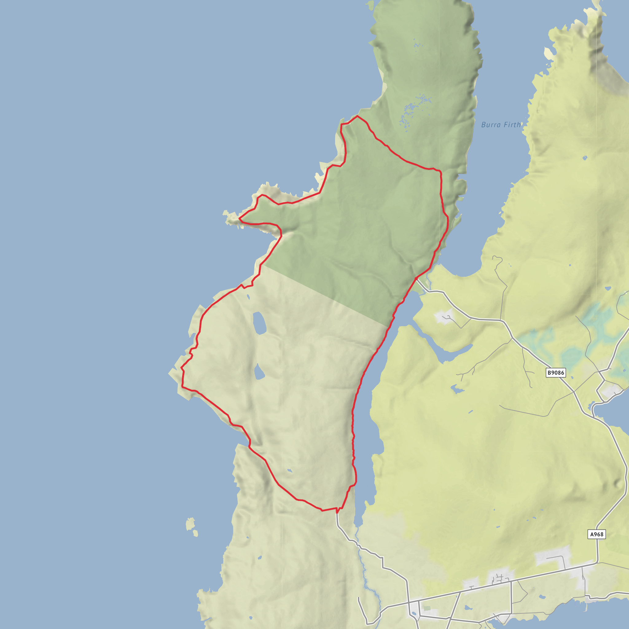 Loch of Cliff, Wood Wick, Ayre of Tonga and Tooa Stack Loop mobile static map