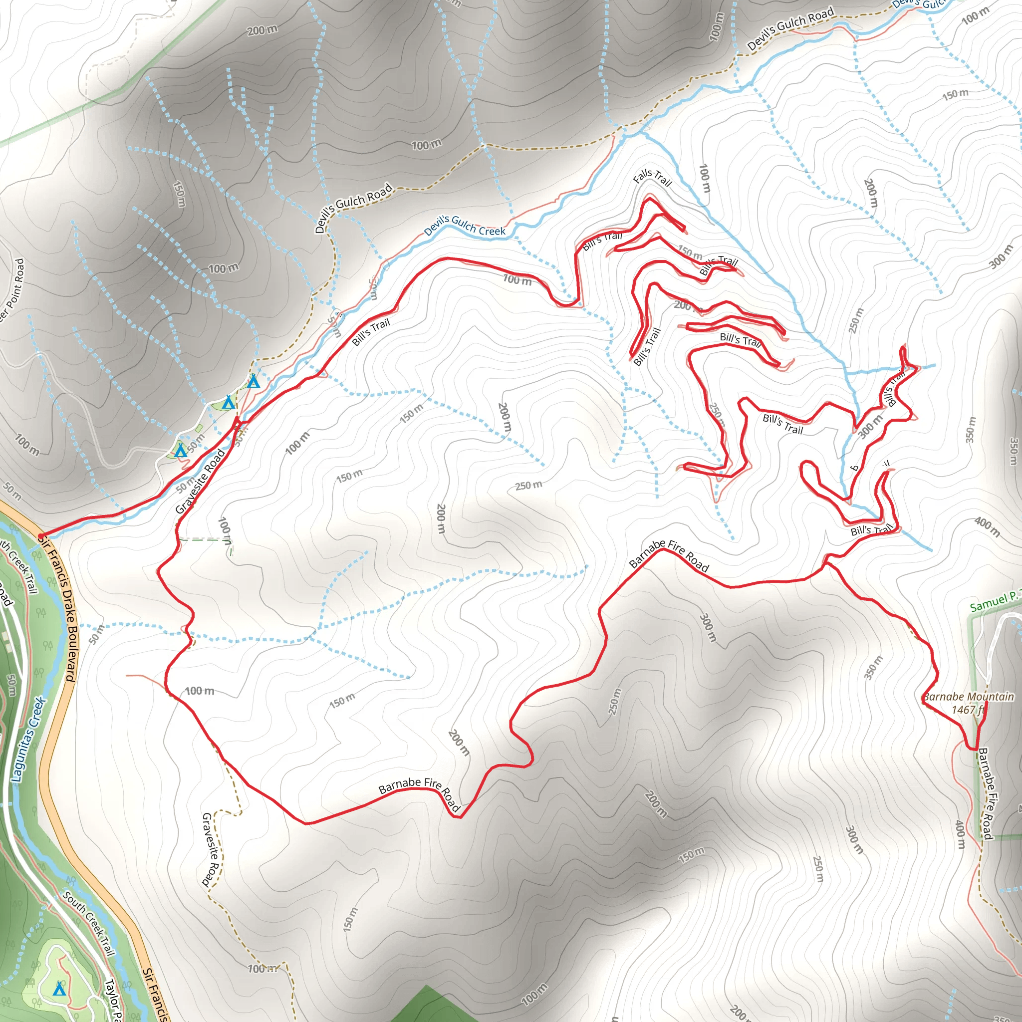 Barnabe Mountain via Bill's Loop Trail mobile static map