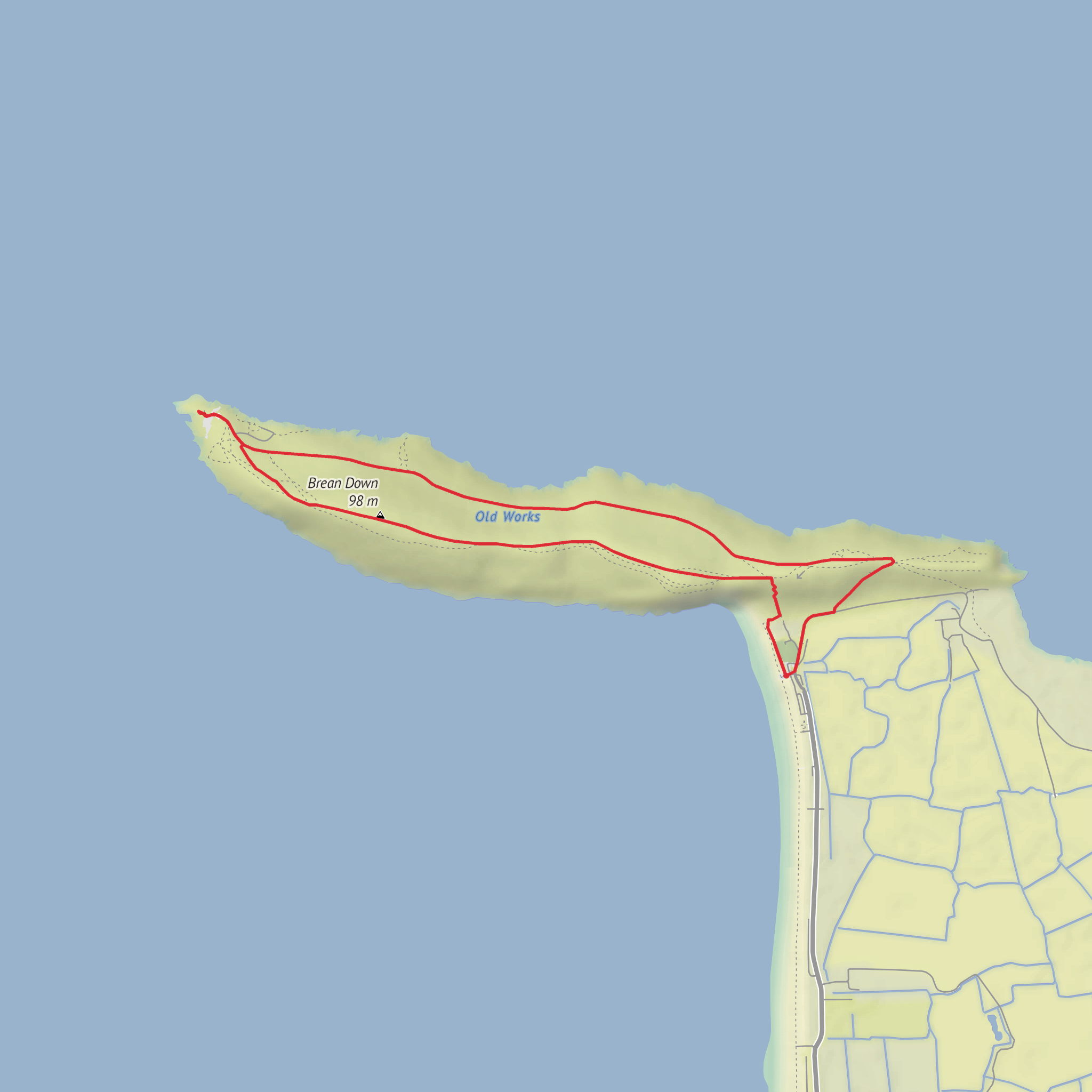 Brean Down mobile static map