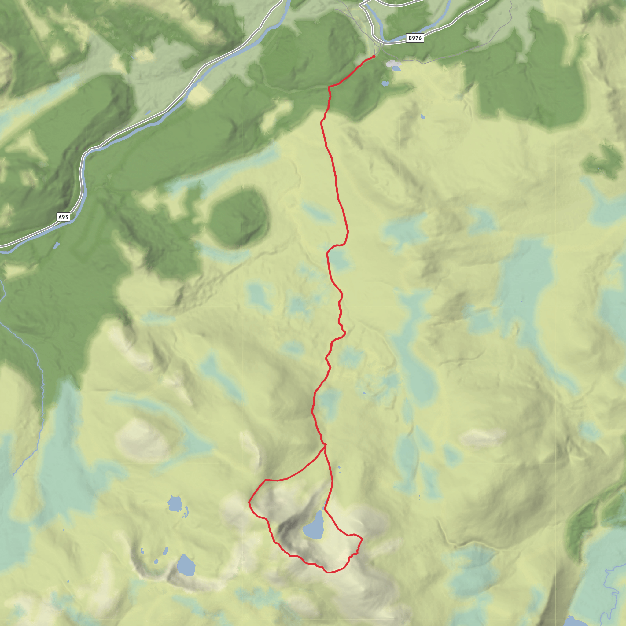 Lochnagar, Lochnagar Cac Carn Beag and Coire Glas mobile static map