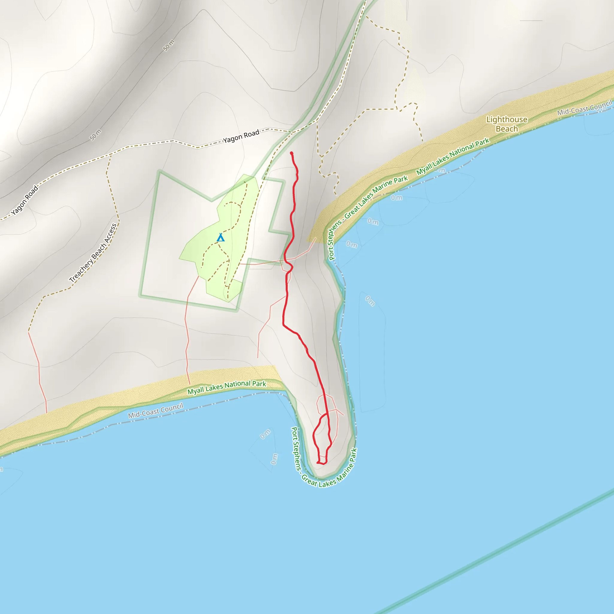 Treachery Headland Track mobile static map