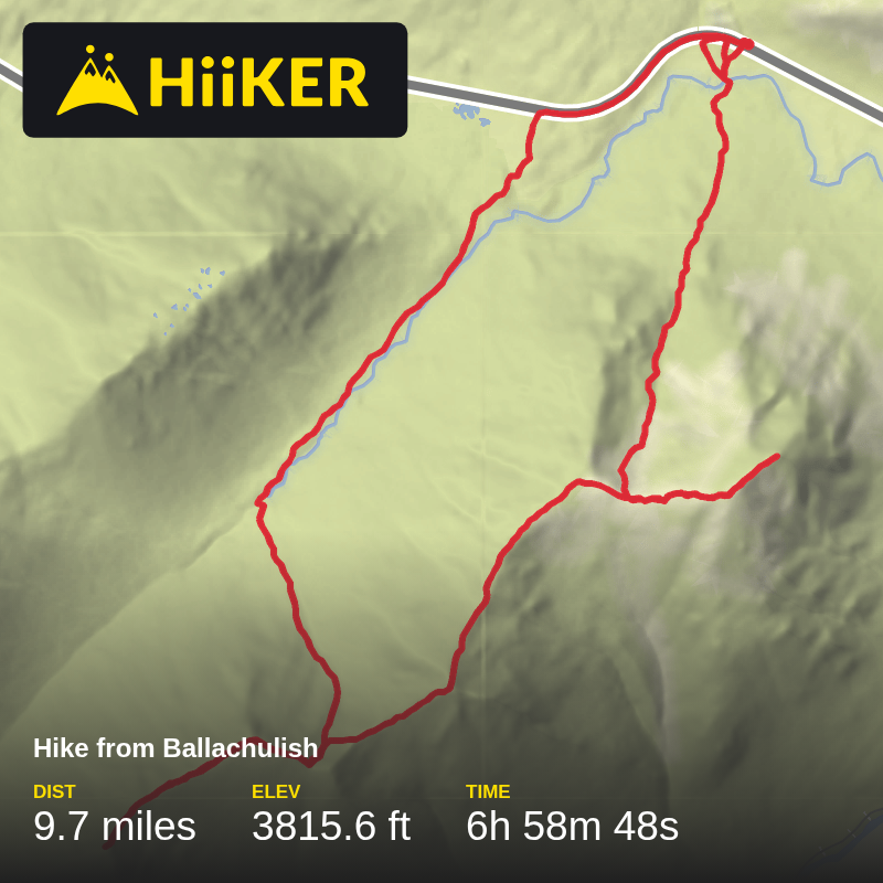 A map preview of the recording Hike from Ballachulish.