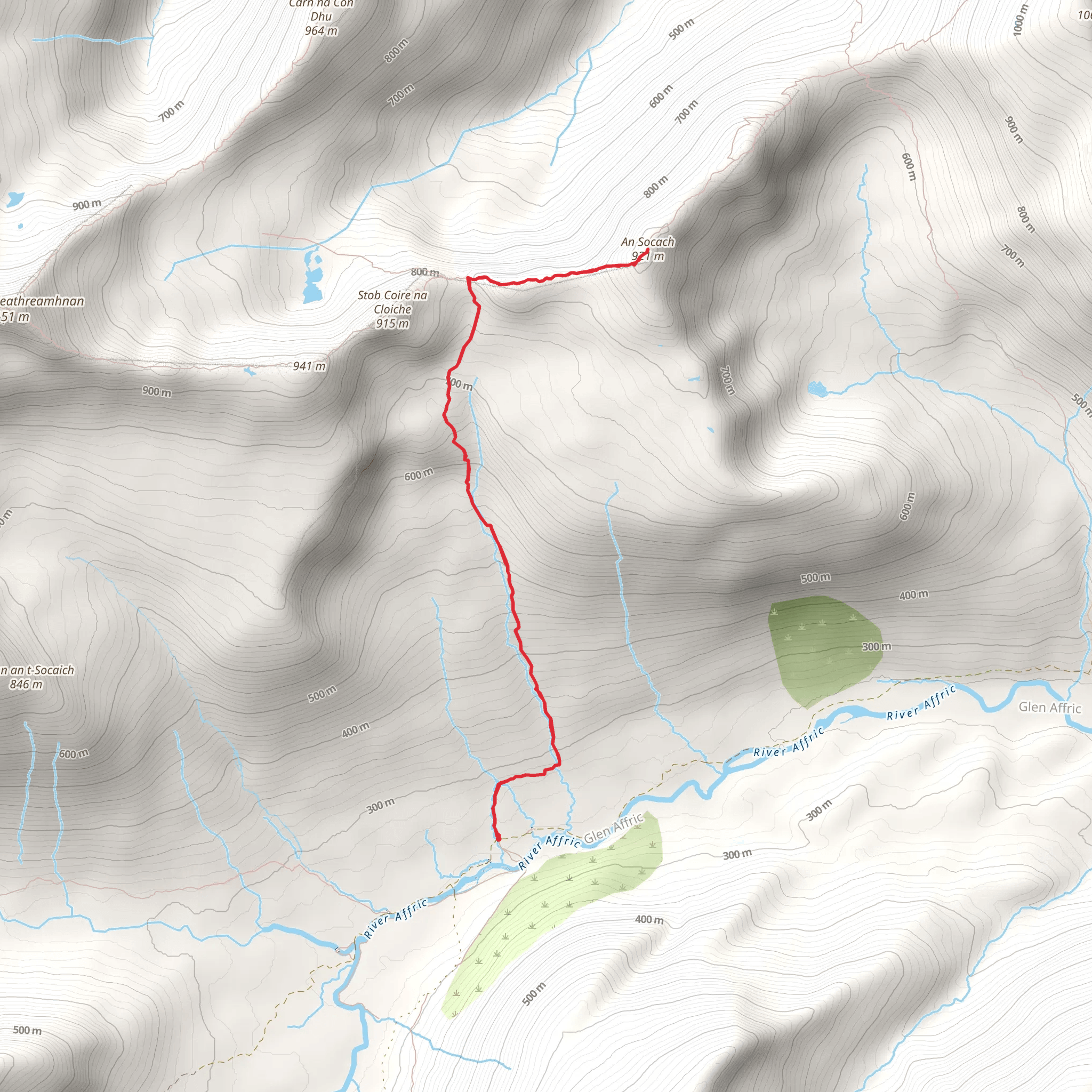 An Socach - Affric Walk mobile static map