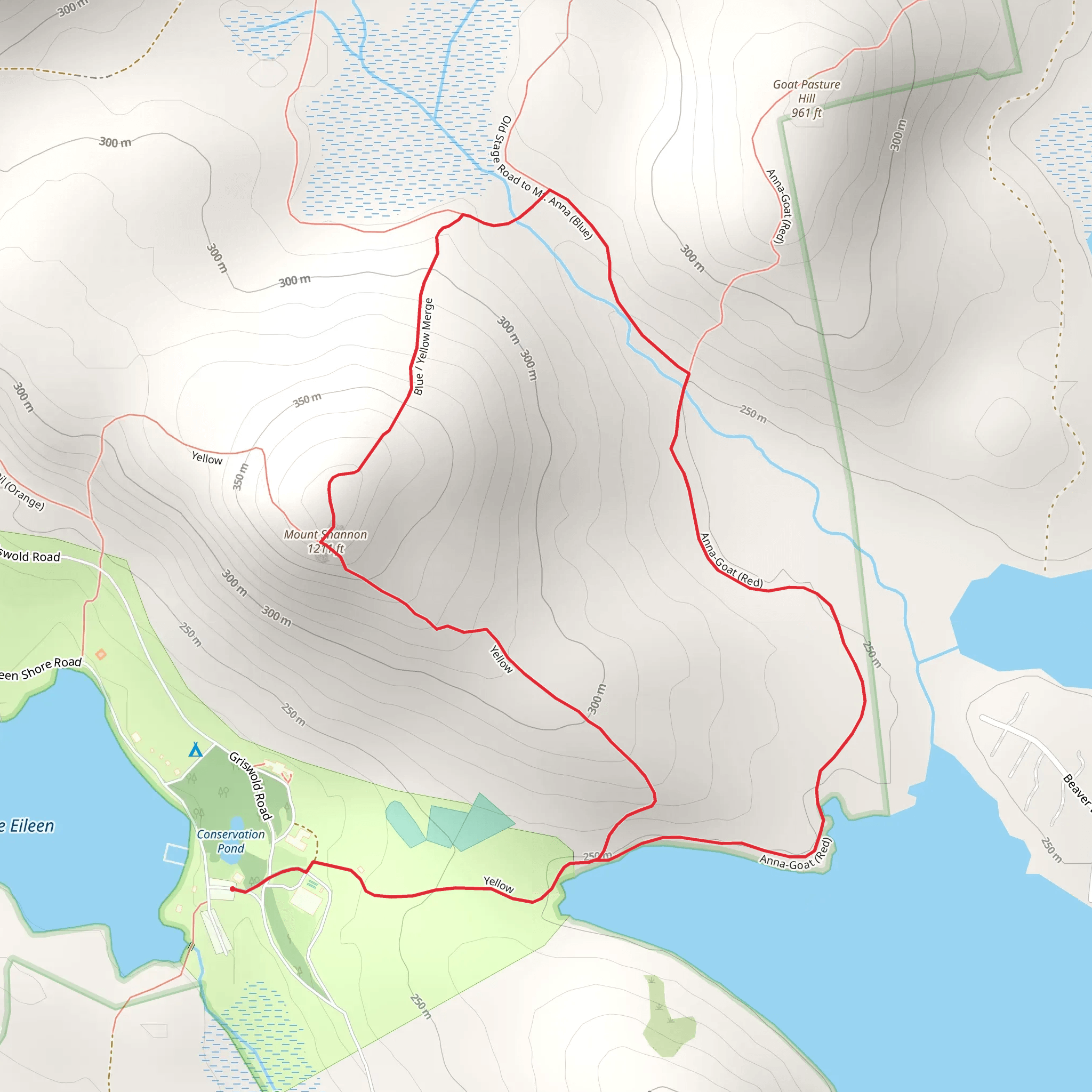 Mount Shannon from Lake Eileen mobile static map