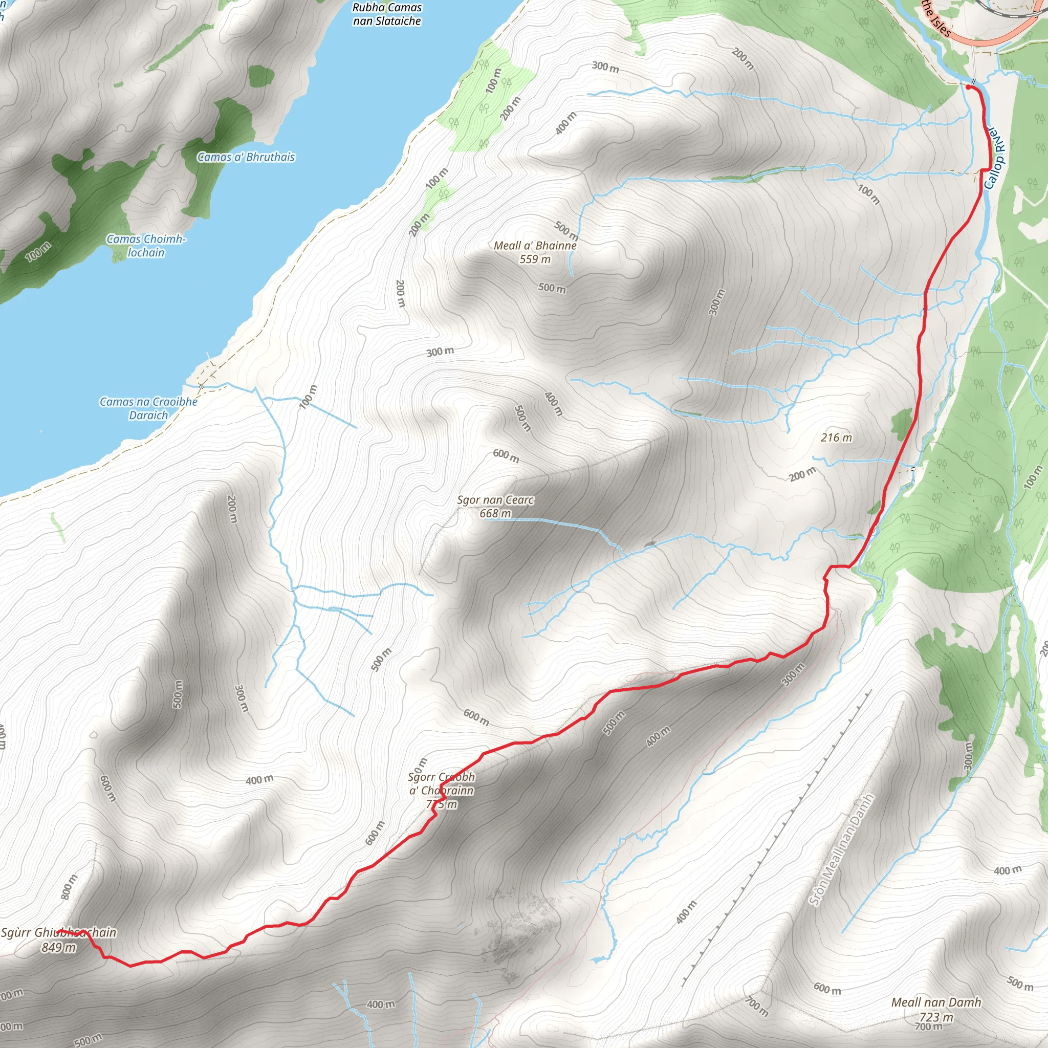 Sgùrr Ghiubhsachain mobile static map