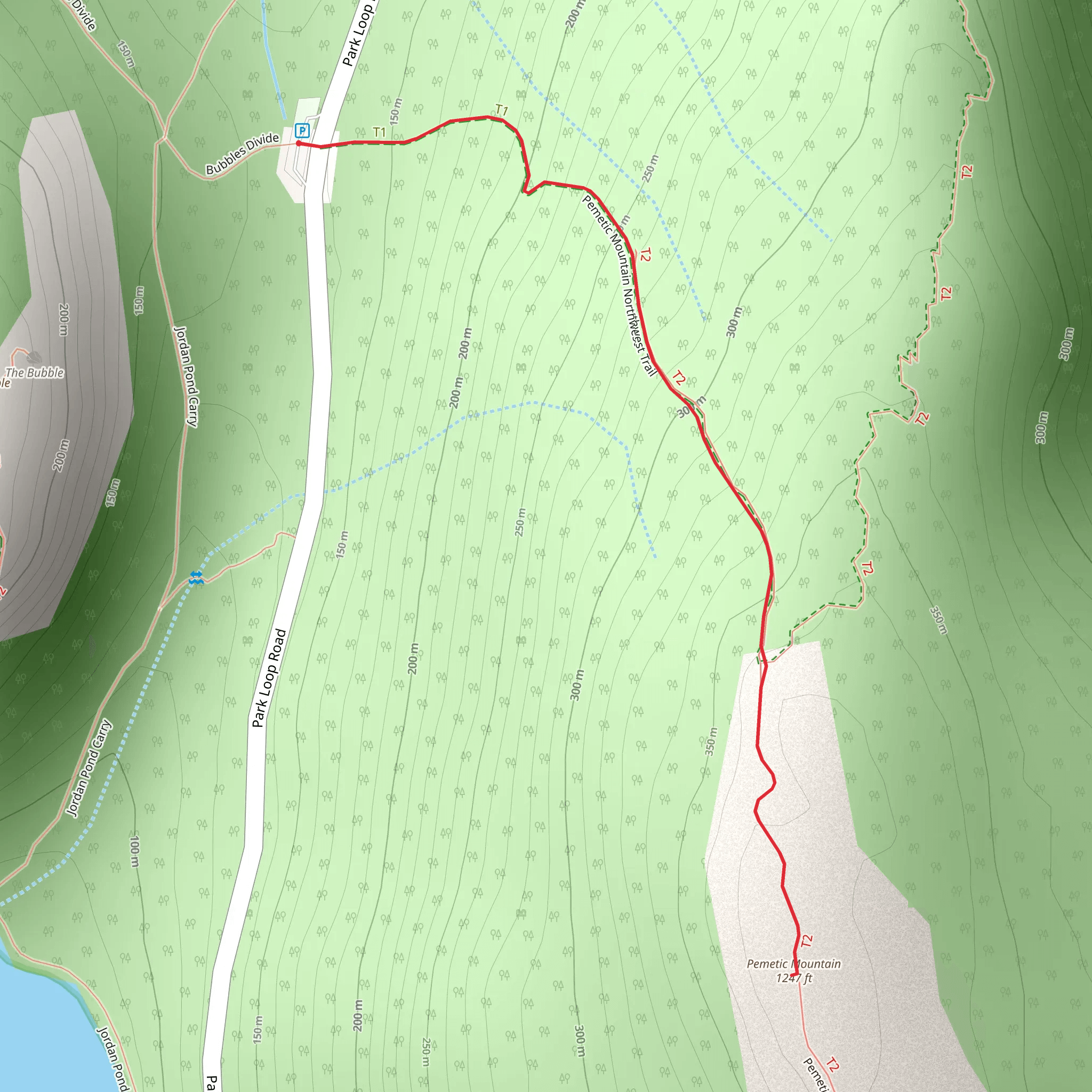 Pemetic Mountain Trail mobile static map