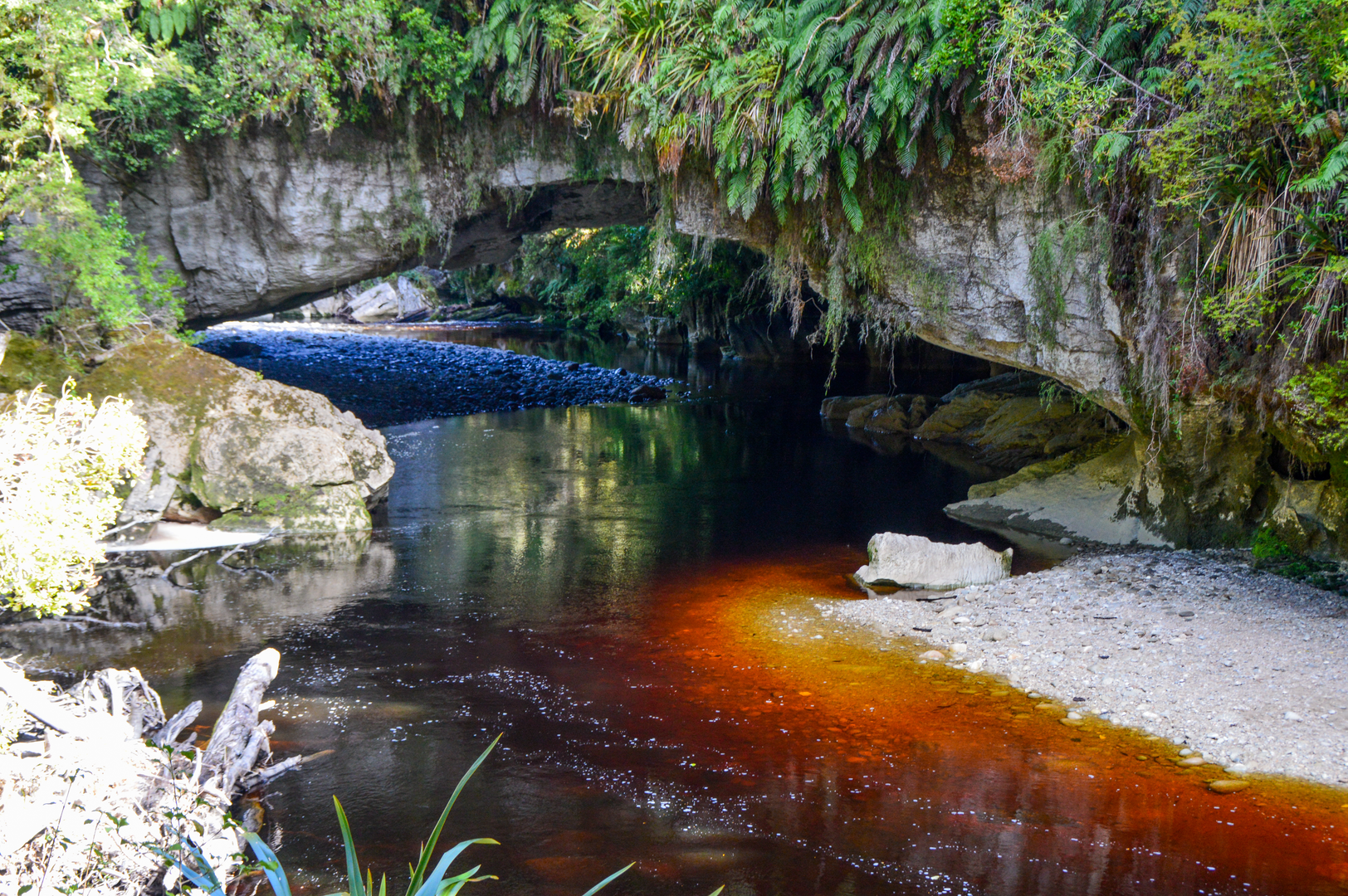 An image depicting the trail Ōpārara Arch and its surrounding area.