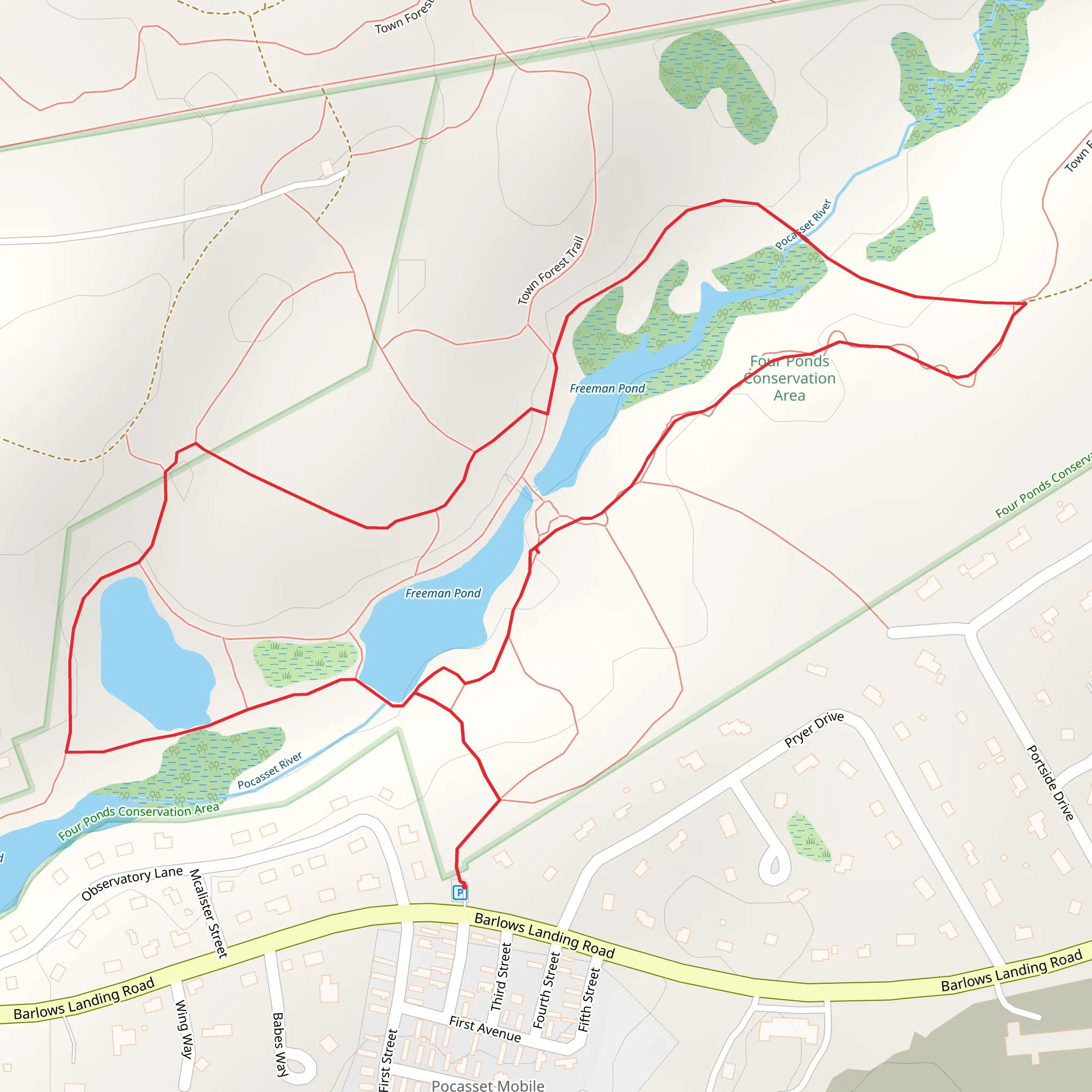 Freeman Pond Loop Trail mobile static map
