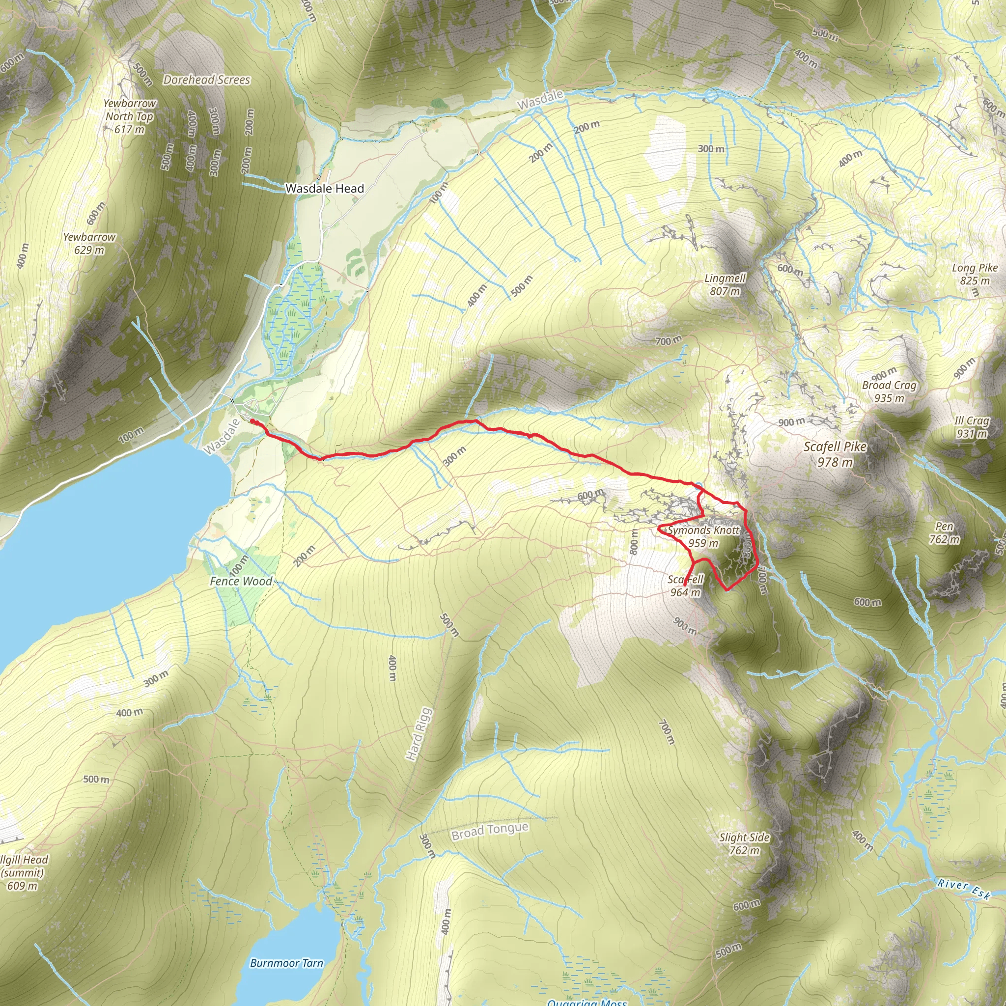 Scafell and Lingmell Gill mobile static map