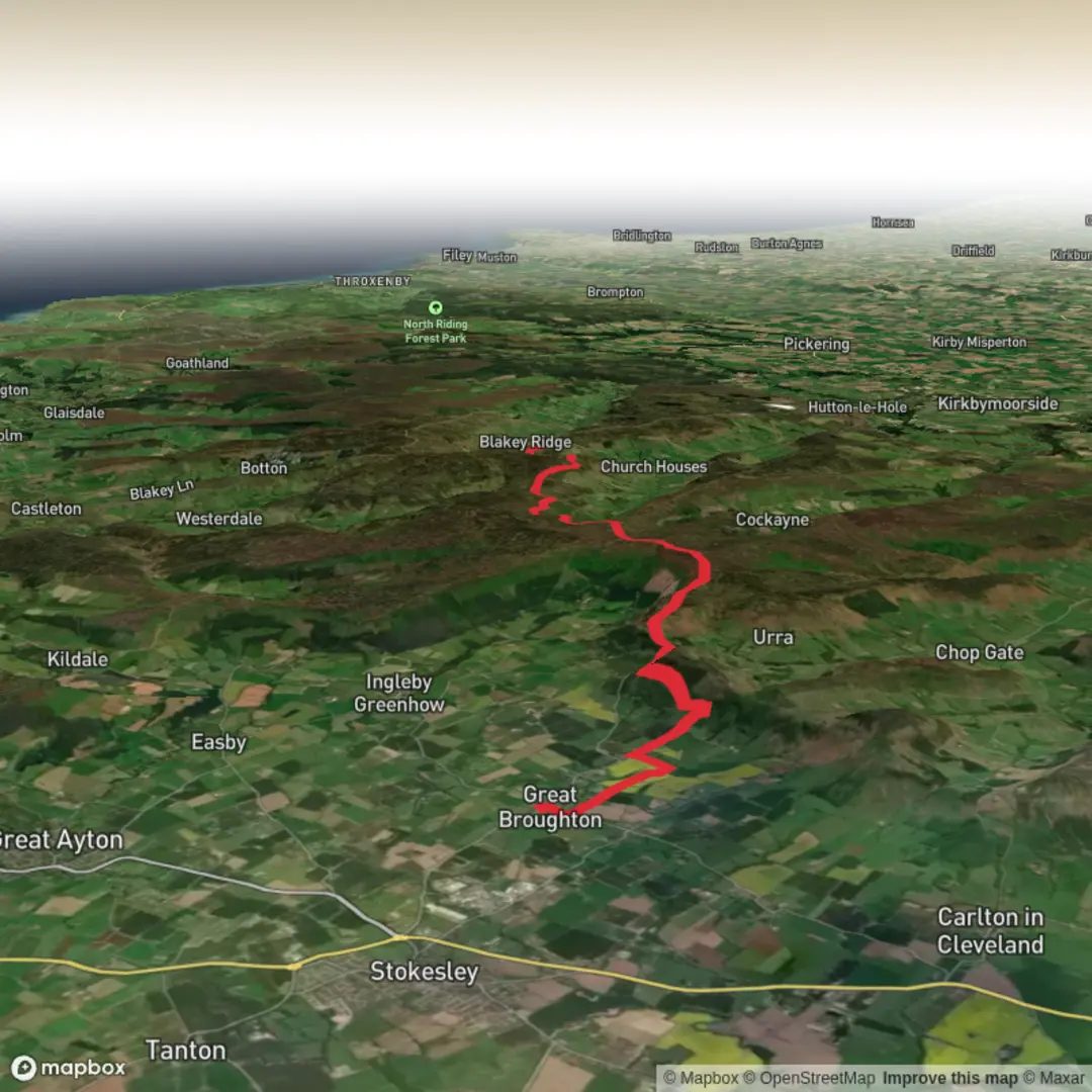 An image depicting the trail Hike from Wainsones Hotel to Lion Inn Blakey and its surrounding area.