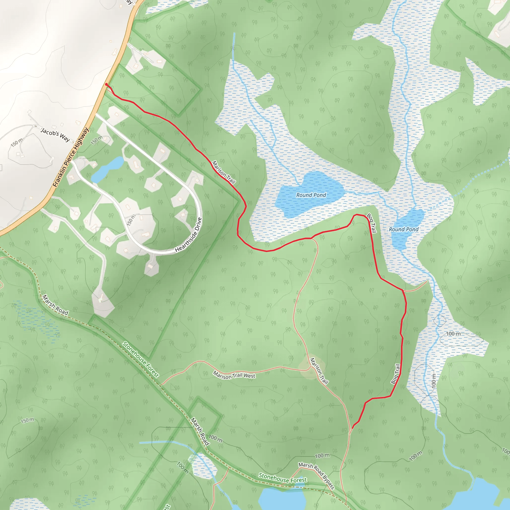 Marison Trail and Bog Trail mobile static map