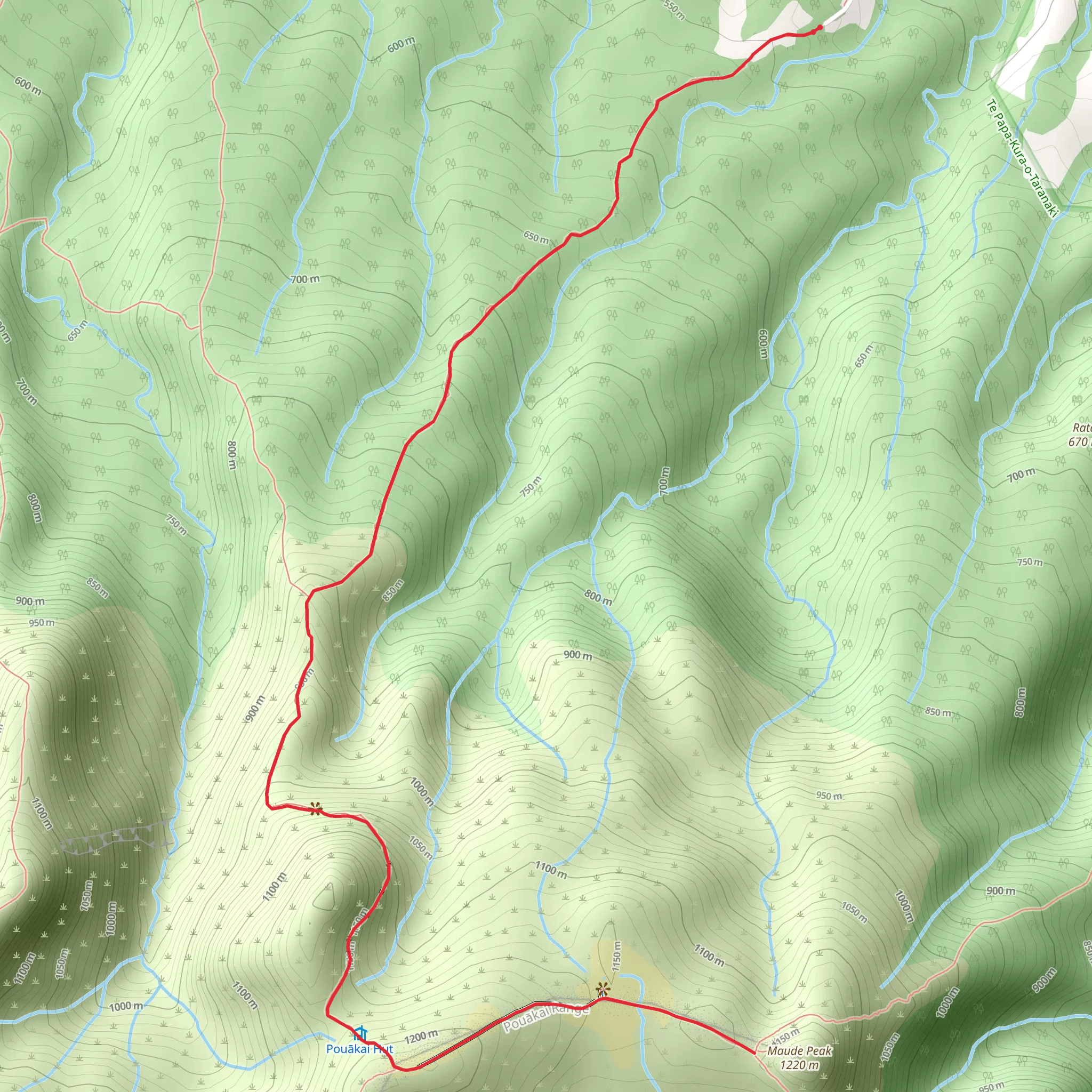 Maude Peak via Mangorei Track mobile static map