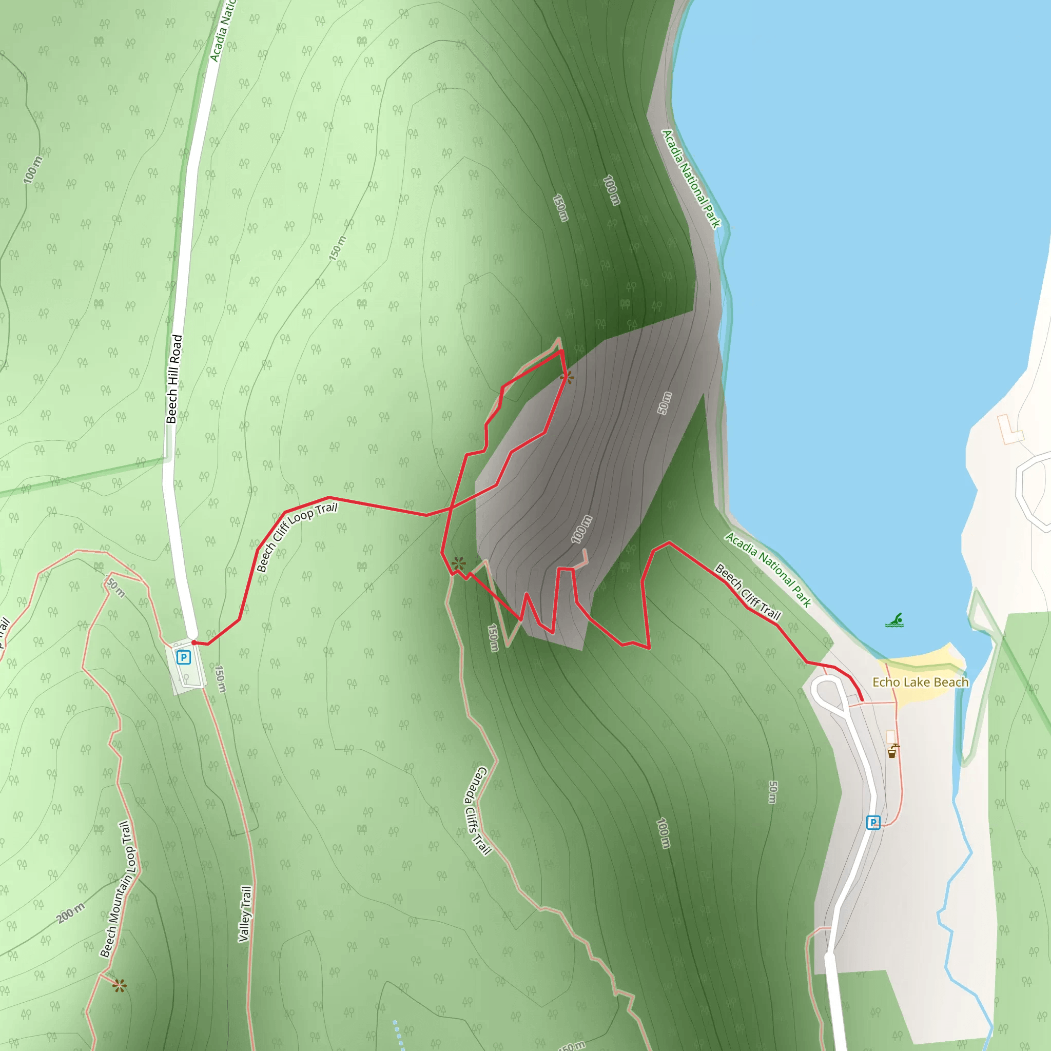 Beech Cliff Trail Loop mobile static map