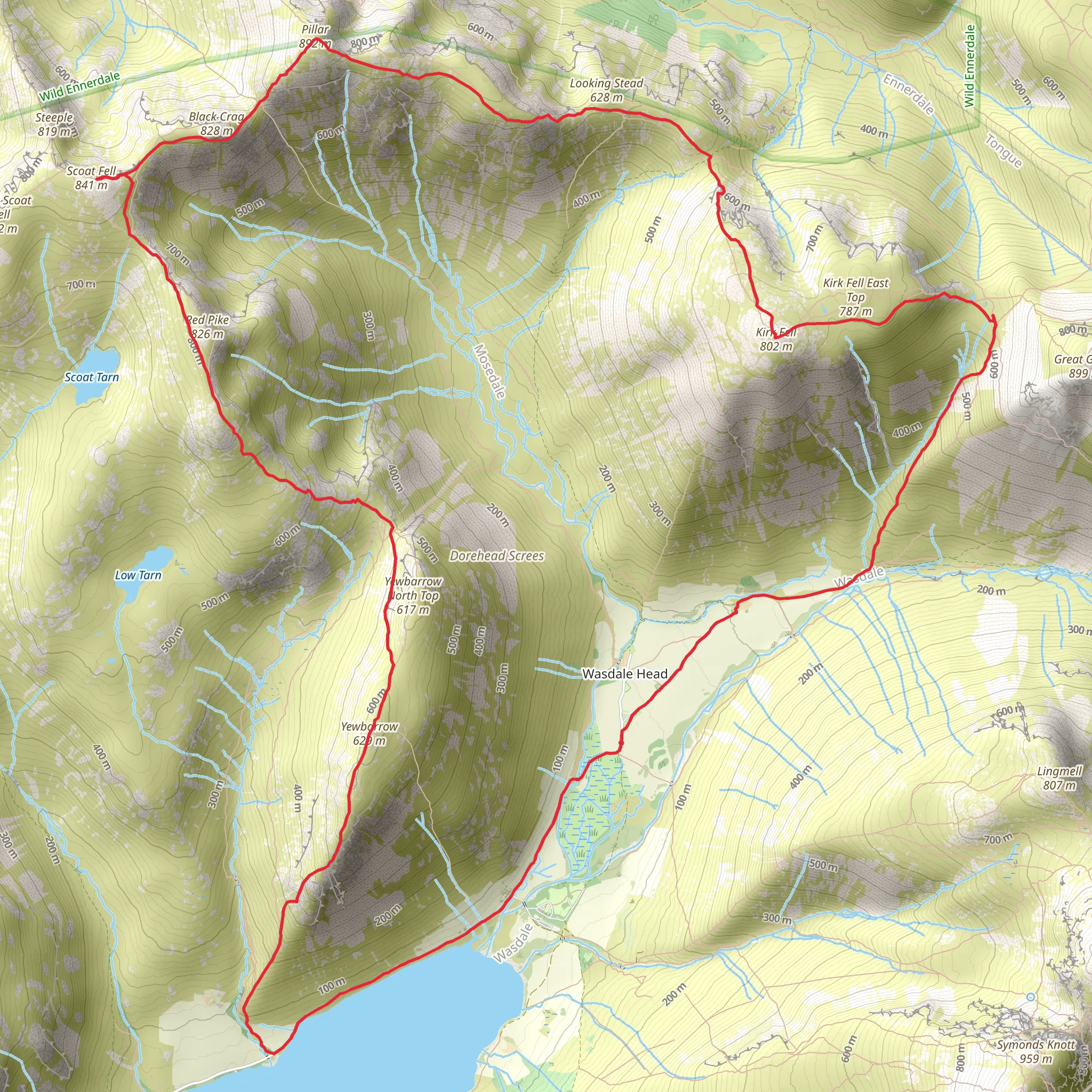 The Mosedale Horseshoe mobile static map