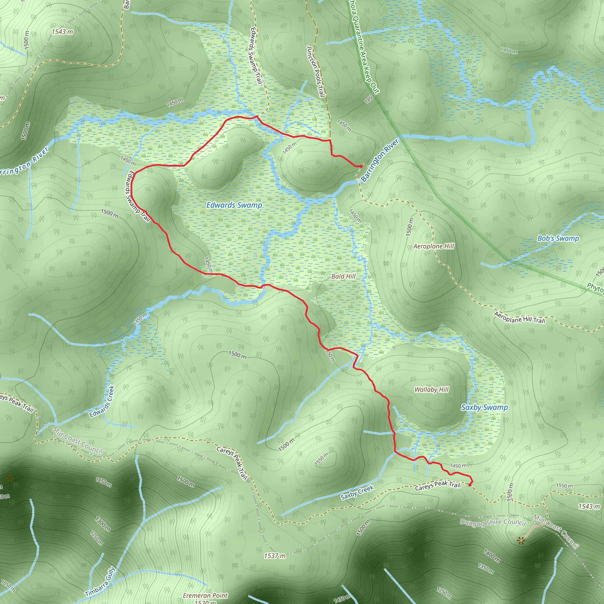 Edwards Swamp Track mobile static map