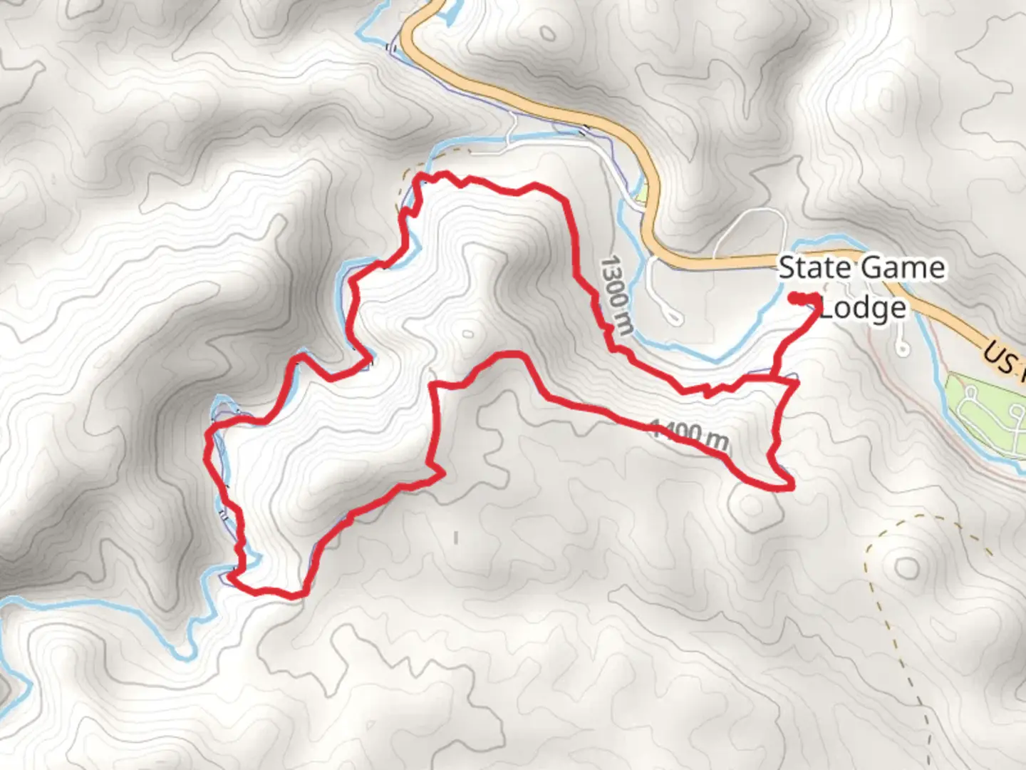 An image depicting the trail Lovers' Leap Trail Loop and its surrounding area.