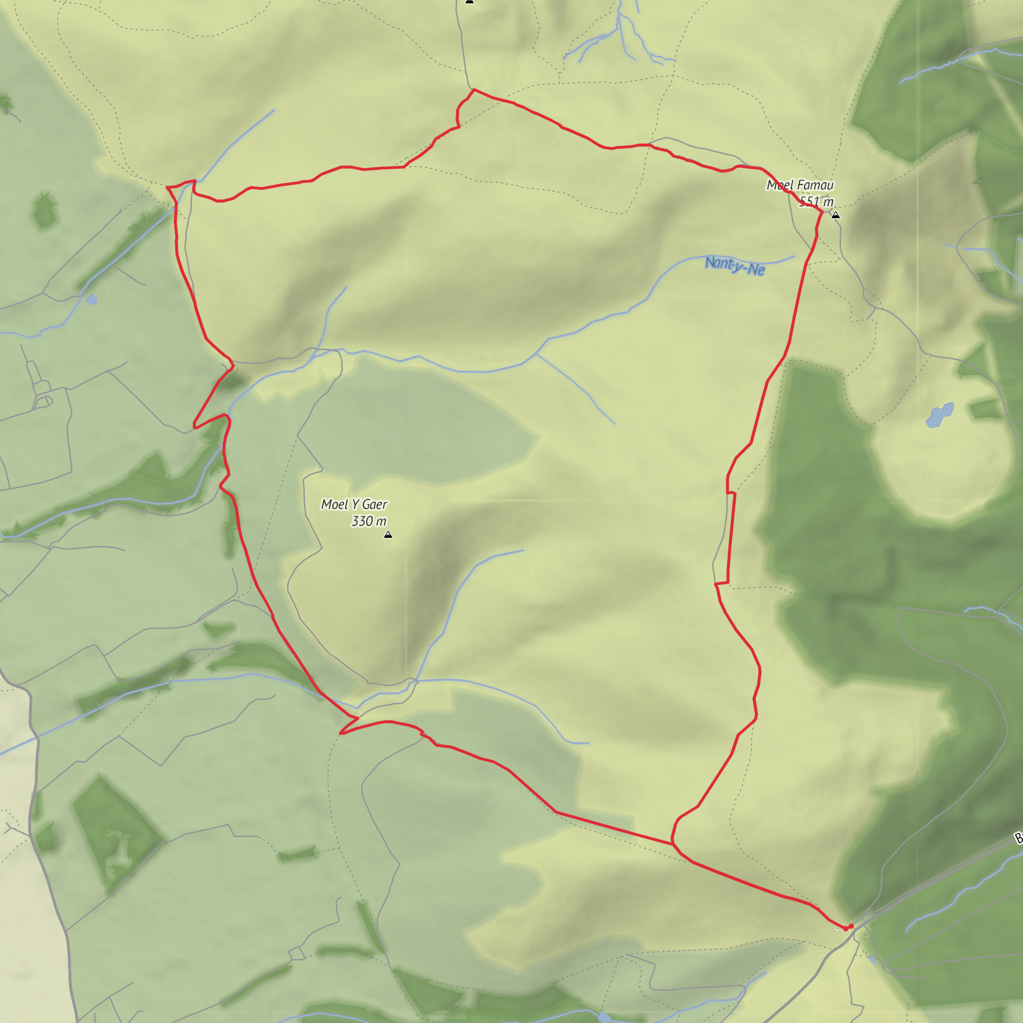 Moel Famau from Bwlch Penbarra mobile static map