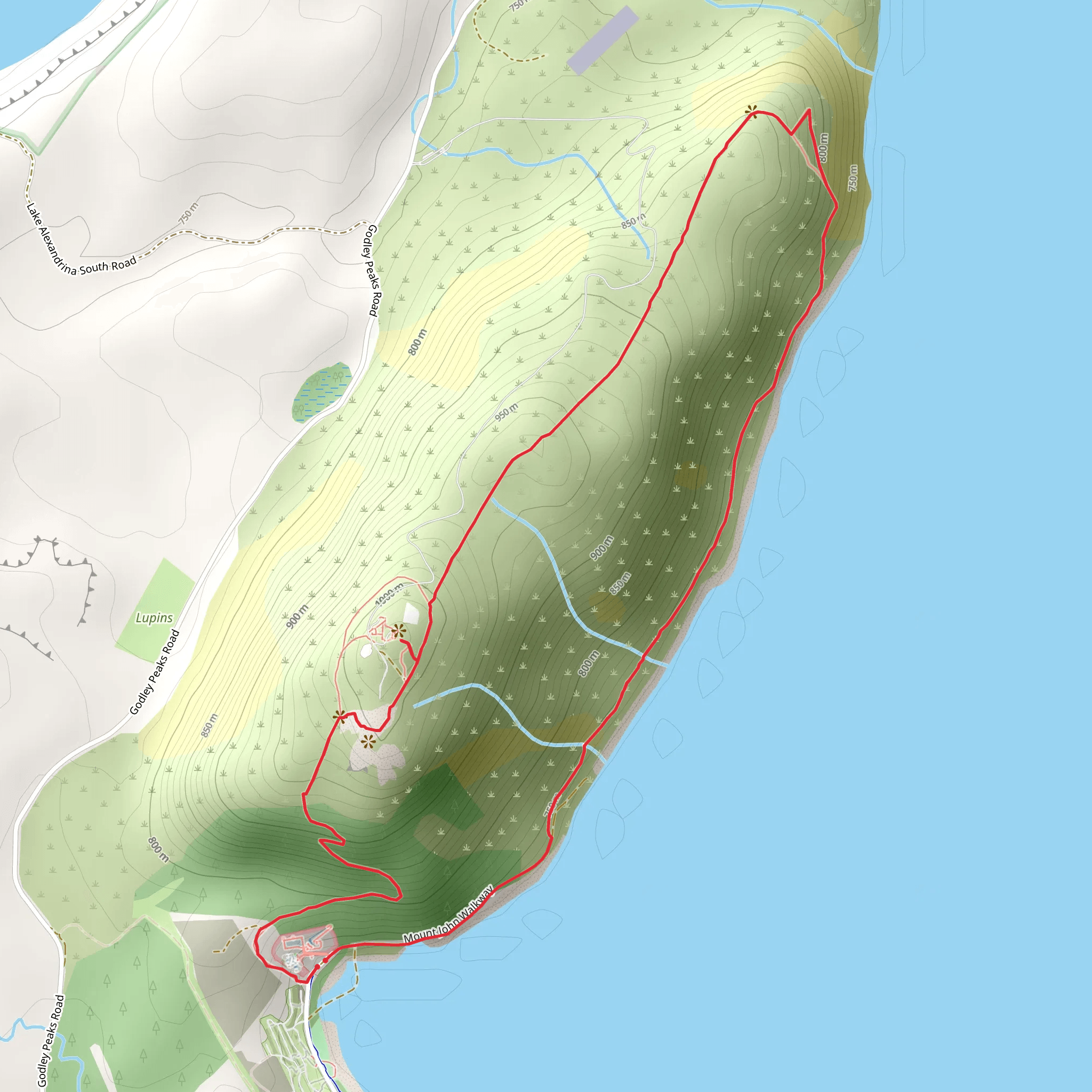 Tekapo Mt John Walkway mobile static map