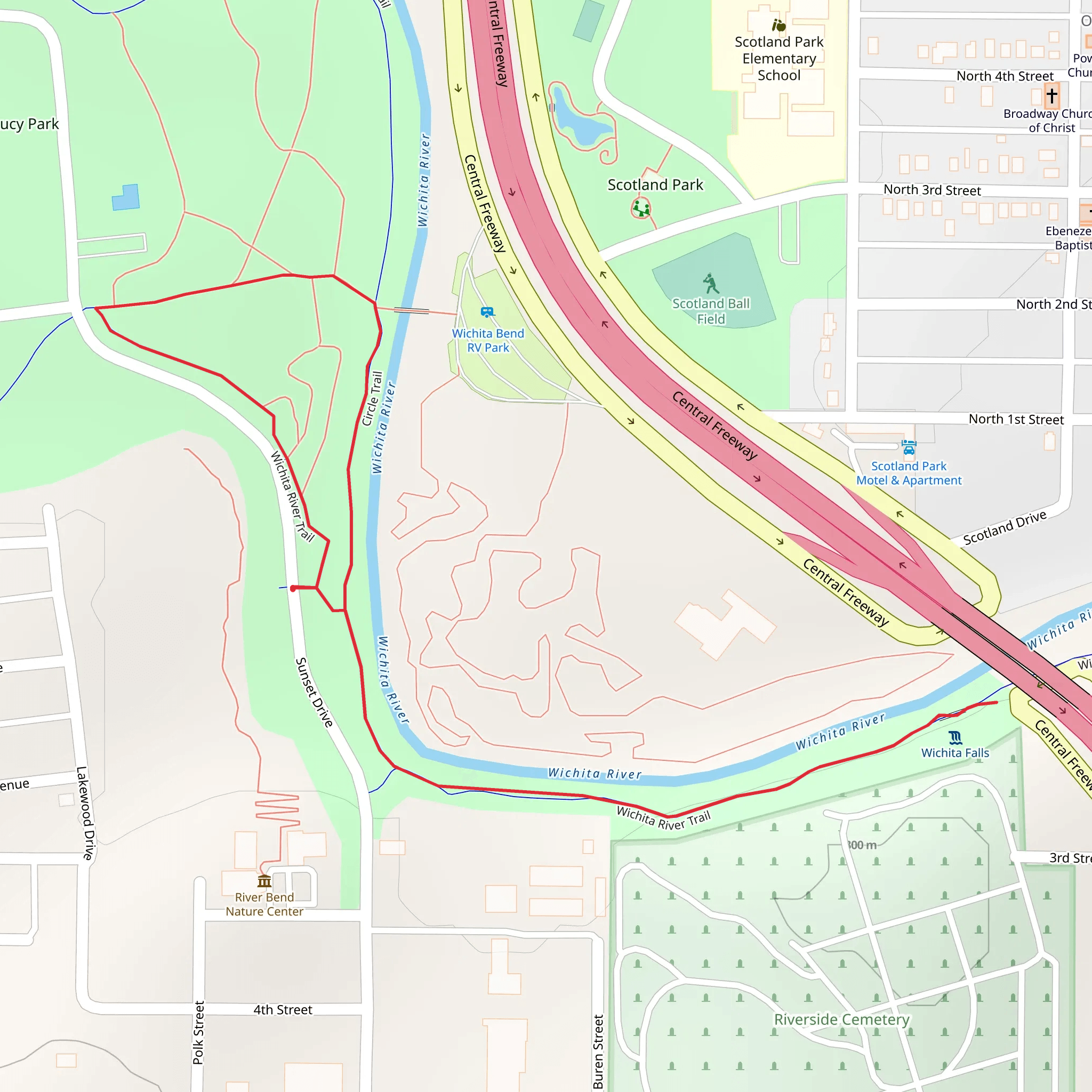Wichita River Trail mobile static map