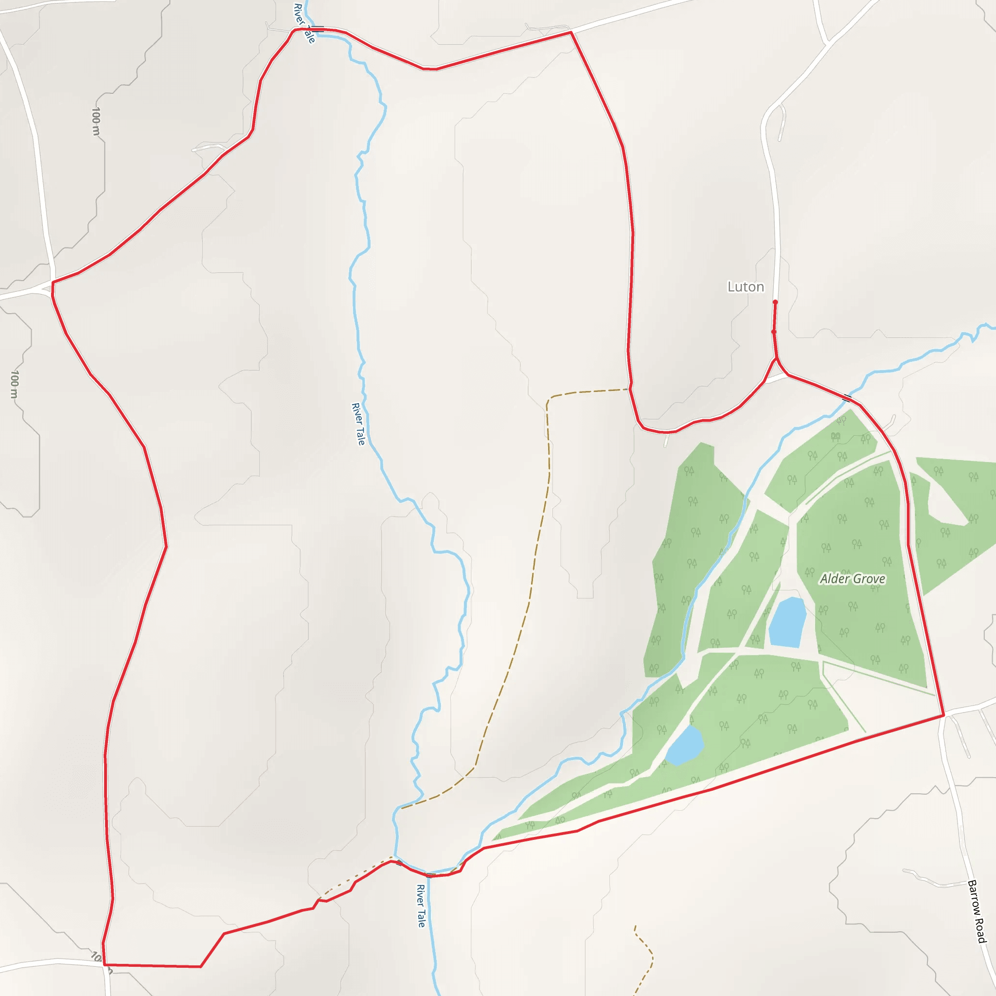 Alder Grove and Danes Mill Copse Loop mobile static map