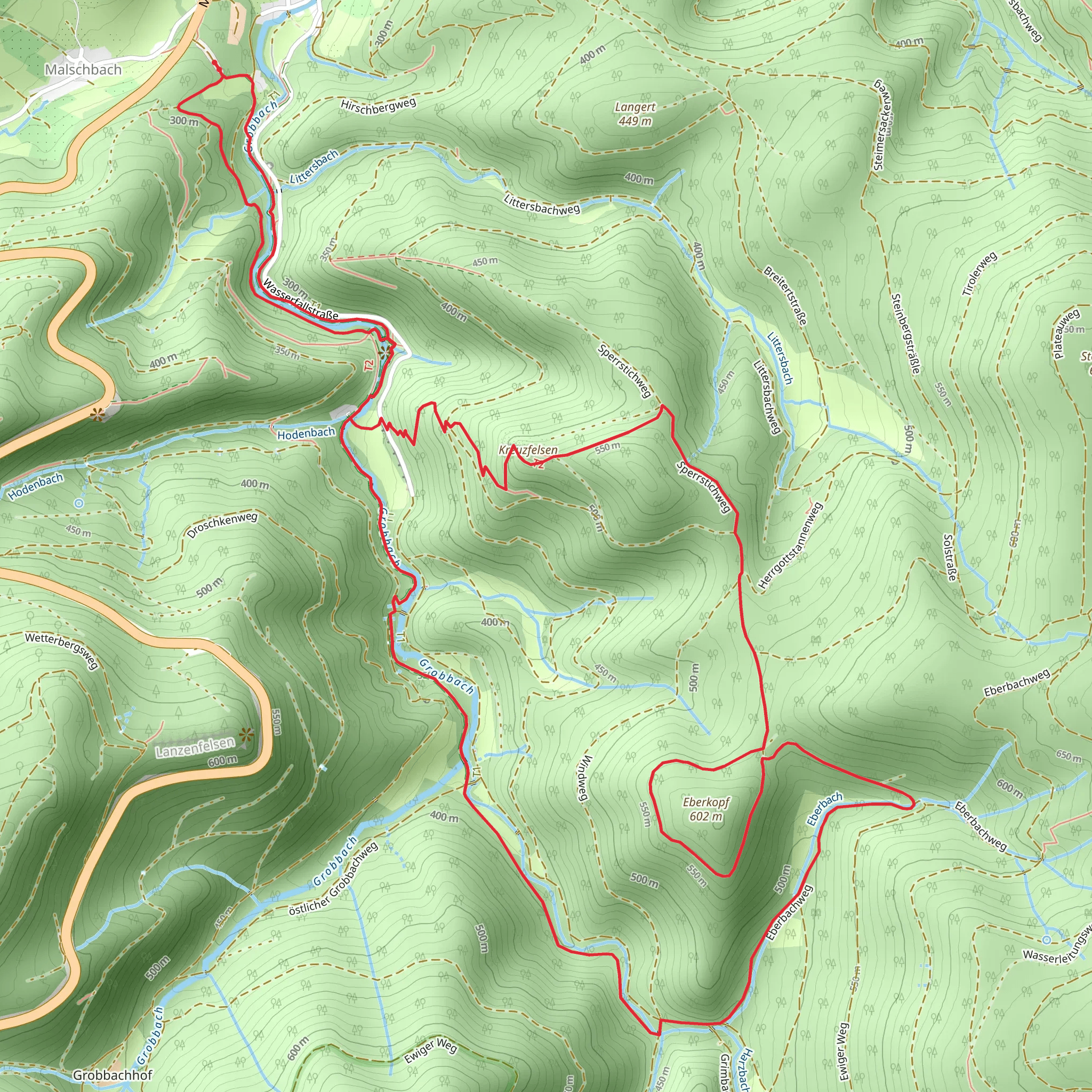 Eberkopf via Sperrstichweg mobile static map