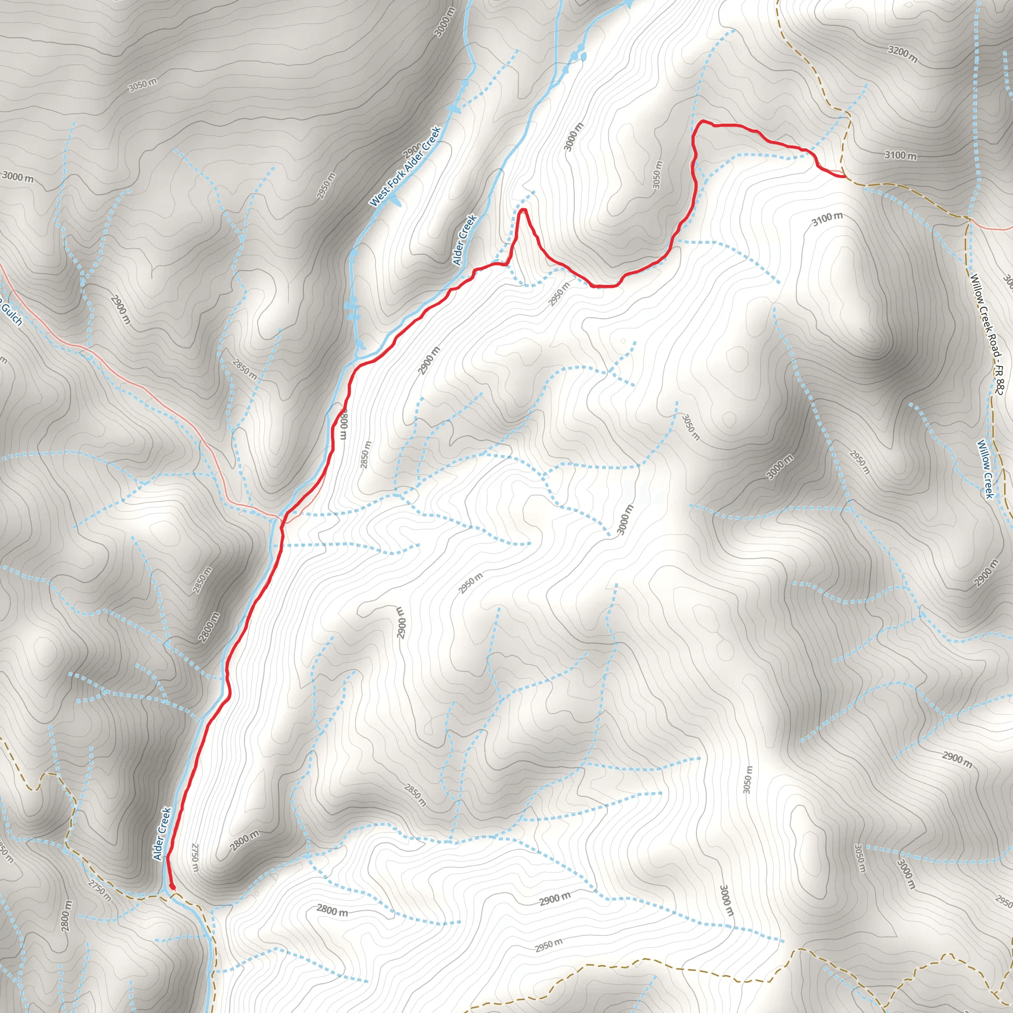 Alder Creek Trail mobile static map