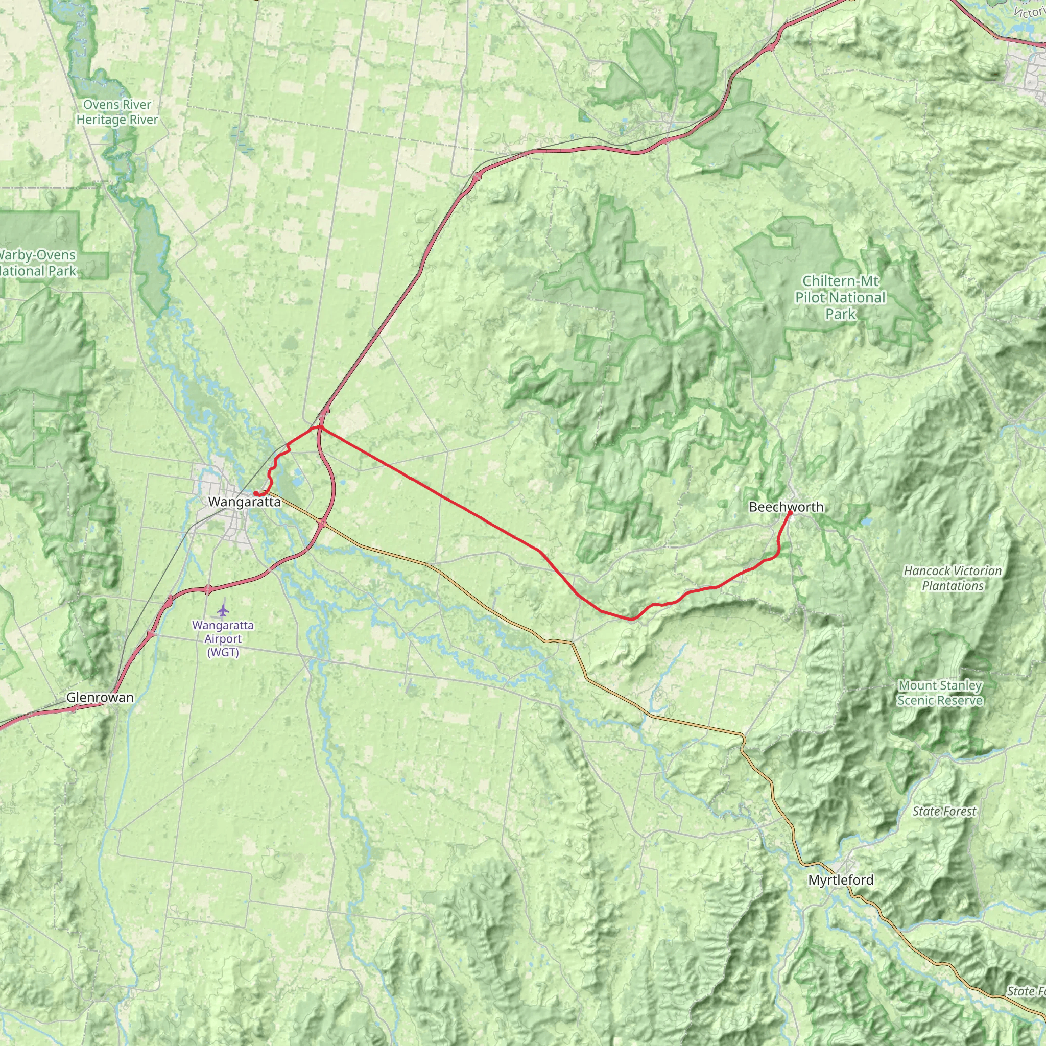 [CCL] Beechworth to Wangaratta mobile static map