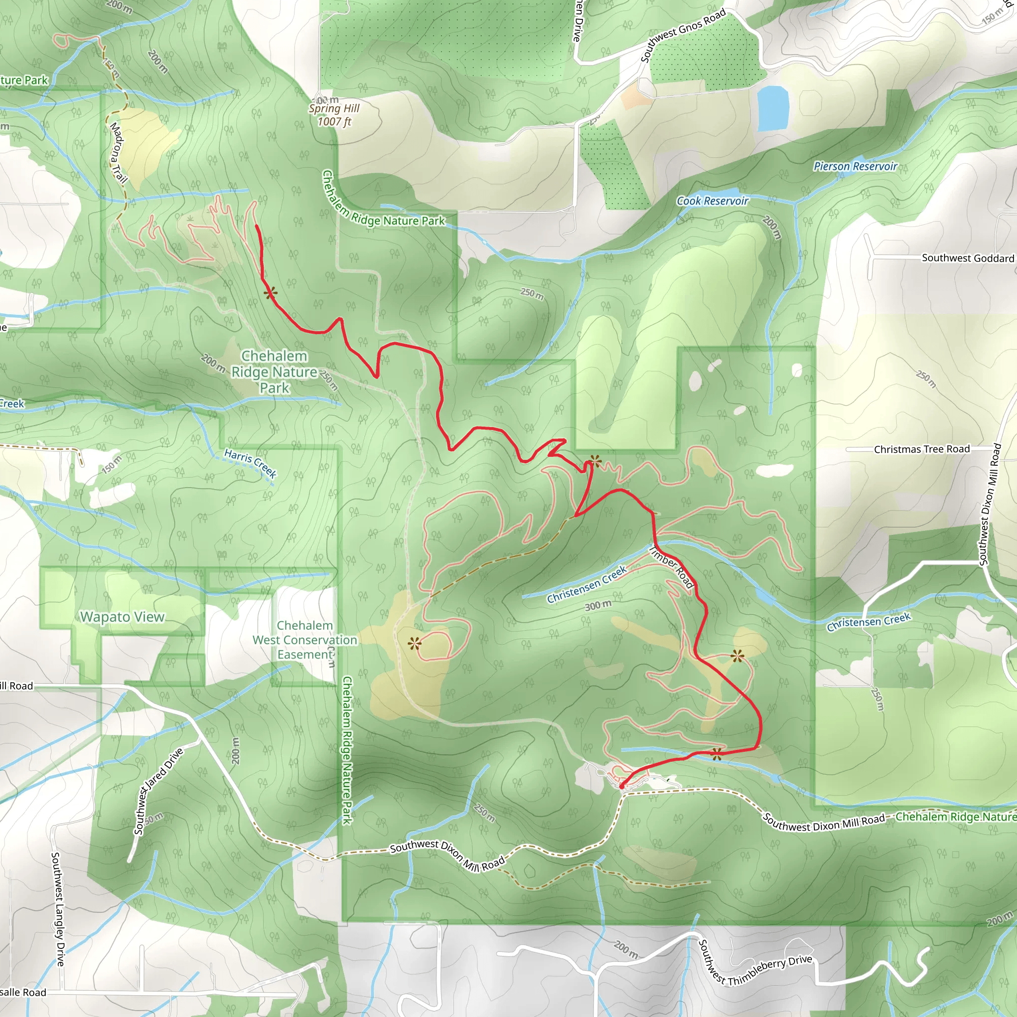Chehalem Ridge Trail mobile static map