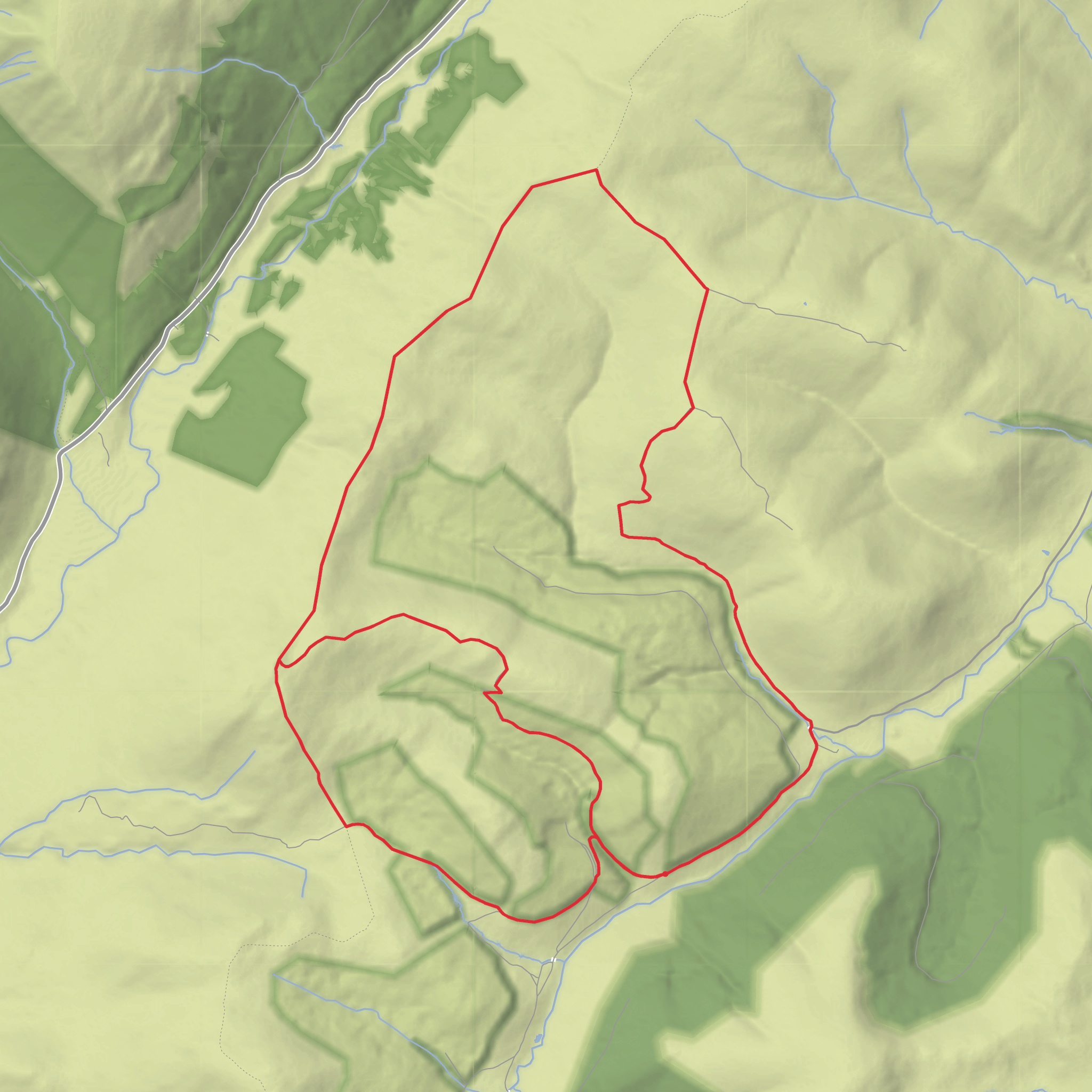 Bught Hill, Bodesbeck Law and Potburn Hass Loop mobile static map