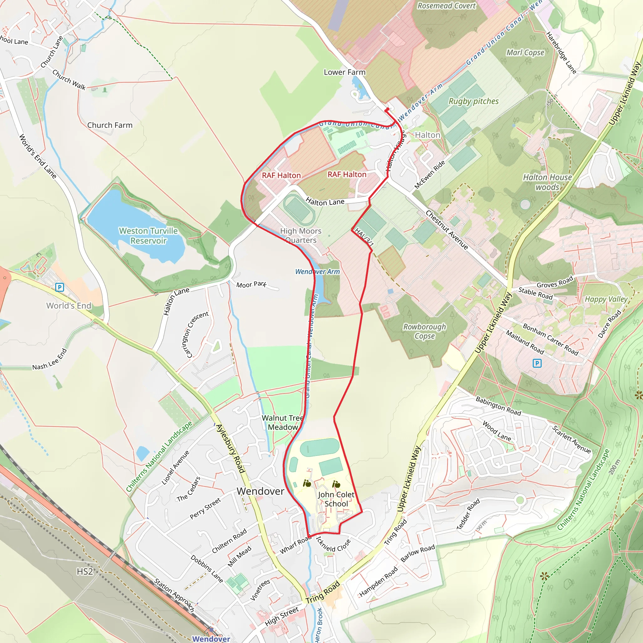 Aylesbury Ring and Walnut Tree Meadow Loop mobile static map