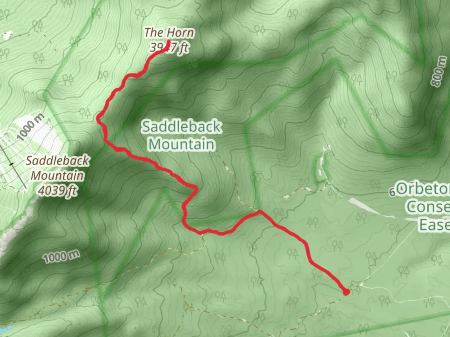An image depicting the trail The Horn Trail and its surrounding area.