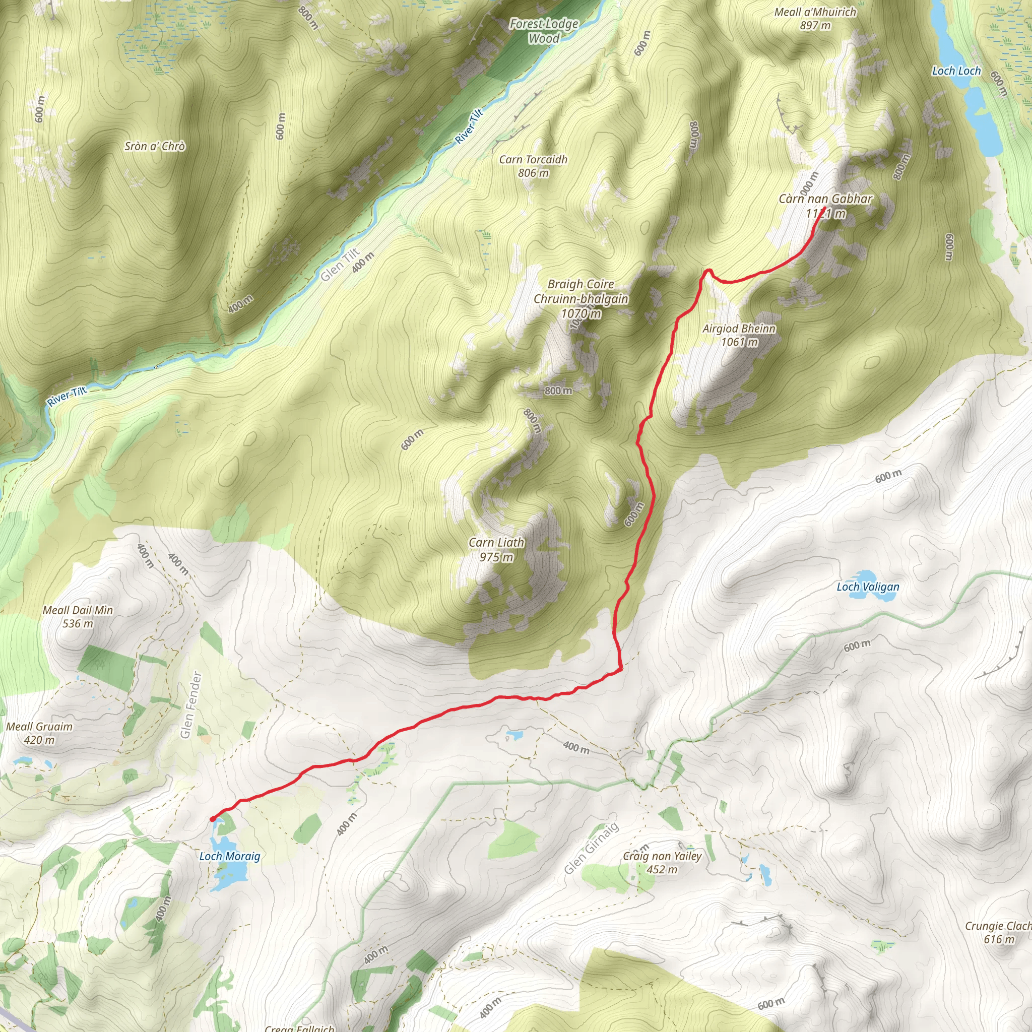 Càrn nan Gabhar mobile static map